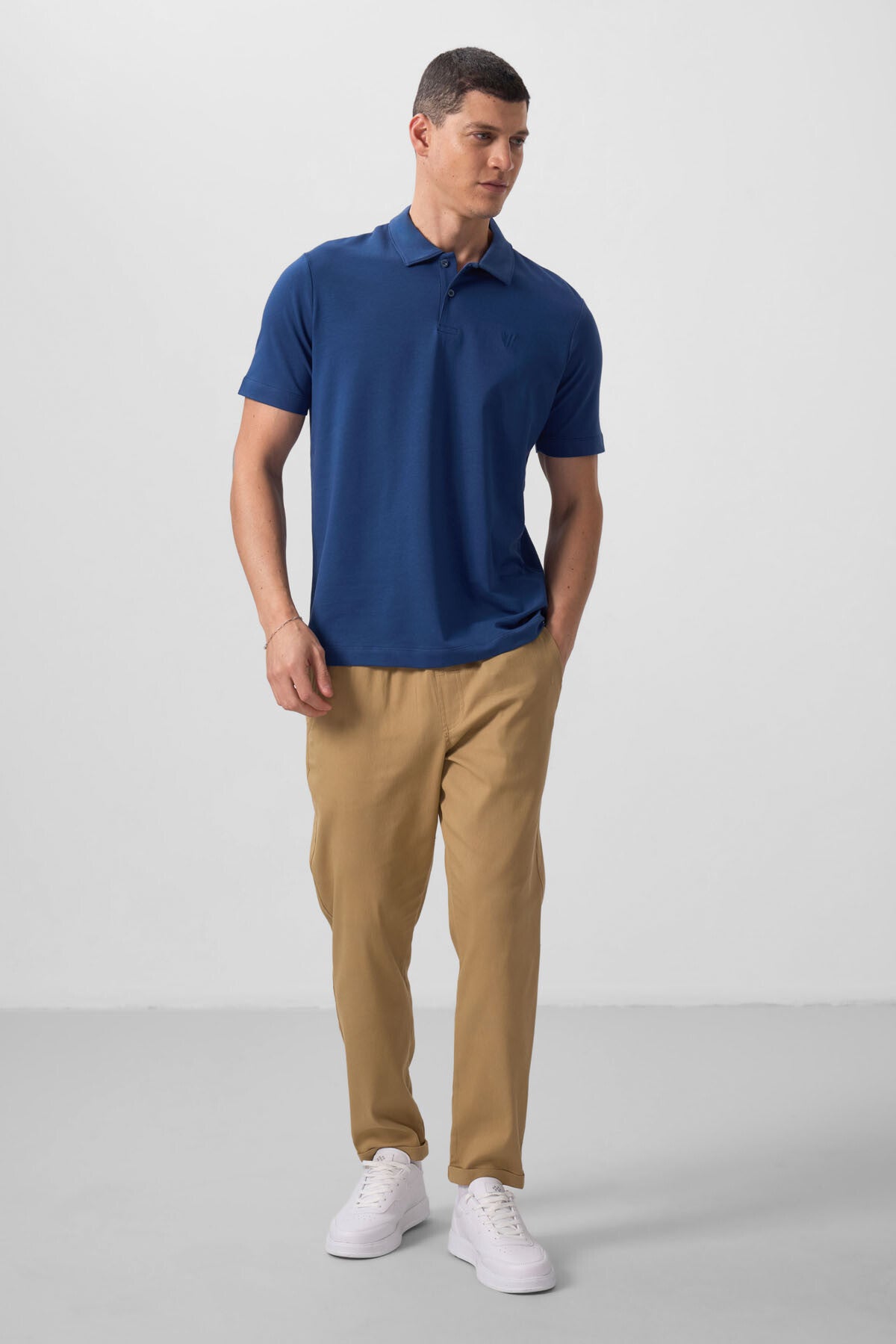 Koyu Bej Standart Fit Dokuma Hafif Esnek Chino Erkek Pantolon - 82175