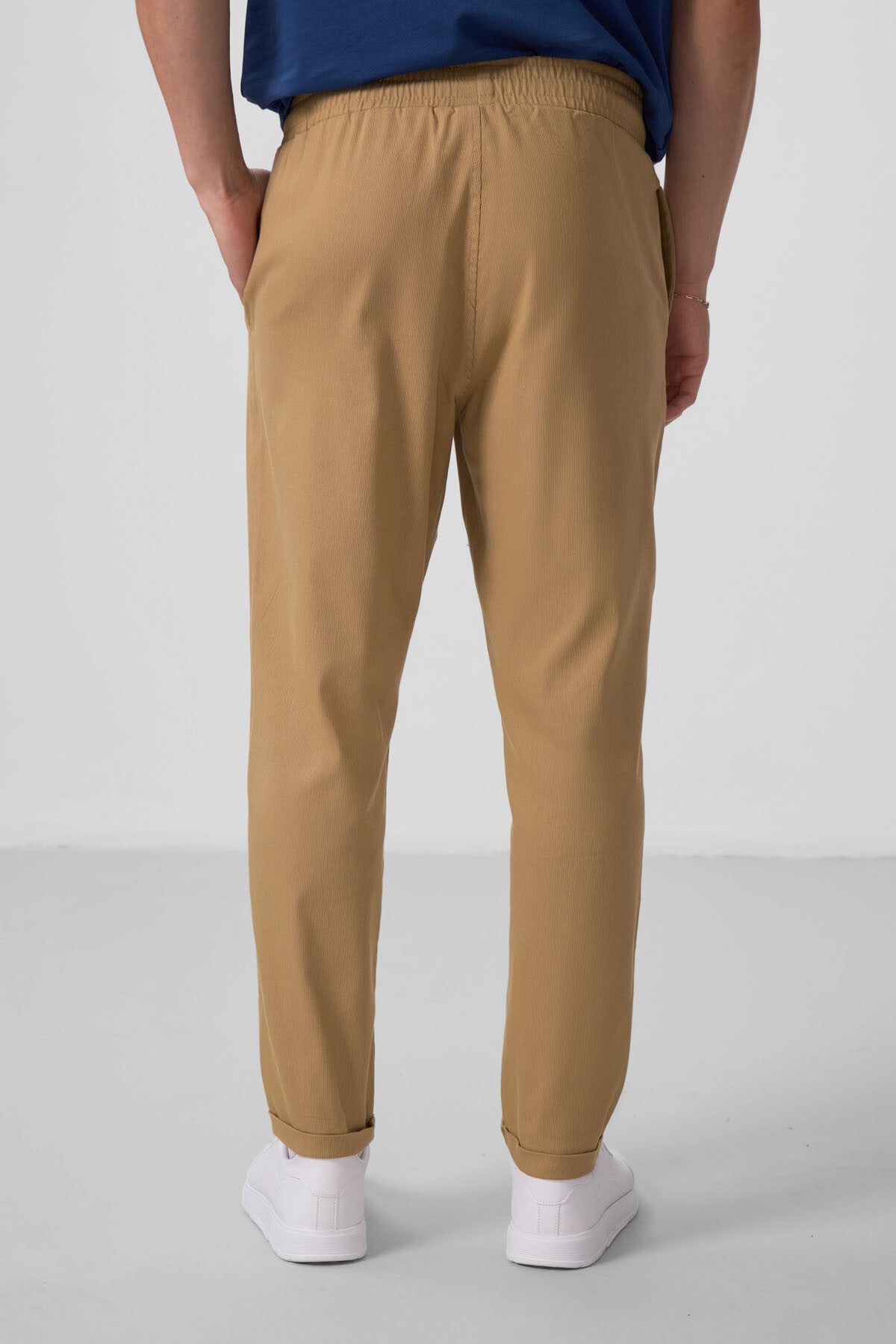 Koyu Bej Standart Fit Dokuma Hafif Esnek Chino Erkek Pantolon - 82175