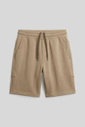Dark Beige Relaxed Fit Drawstring Pocket Detailed Plus Size Men's Shorts - 81297