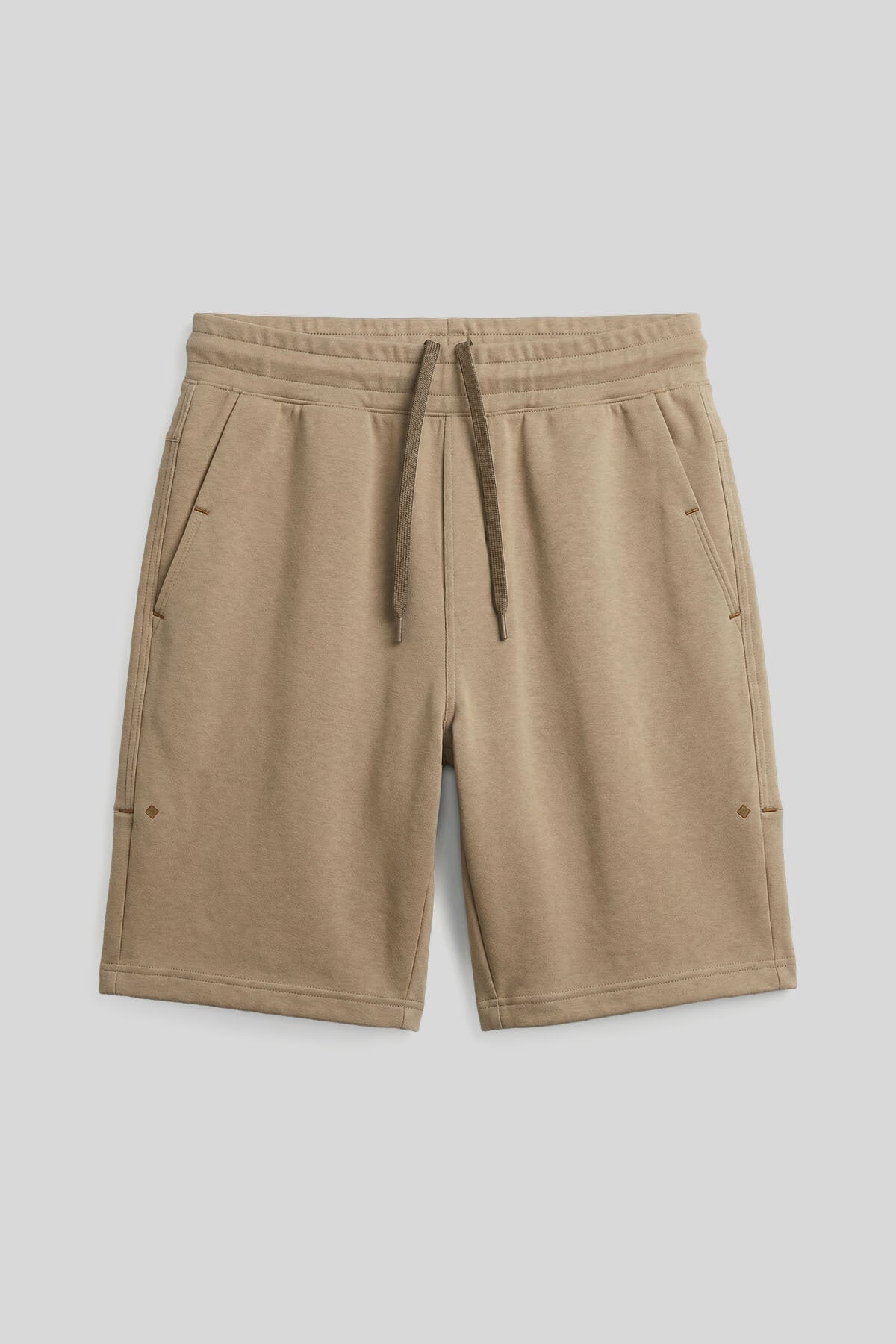 Koyu Bej Rahat Form Bağcıklı Cep Detaylı Battal Büyük Beden Erkek Şort - 81297