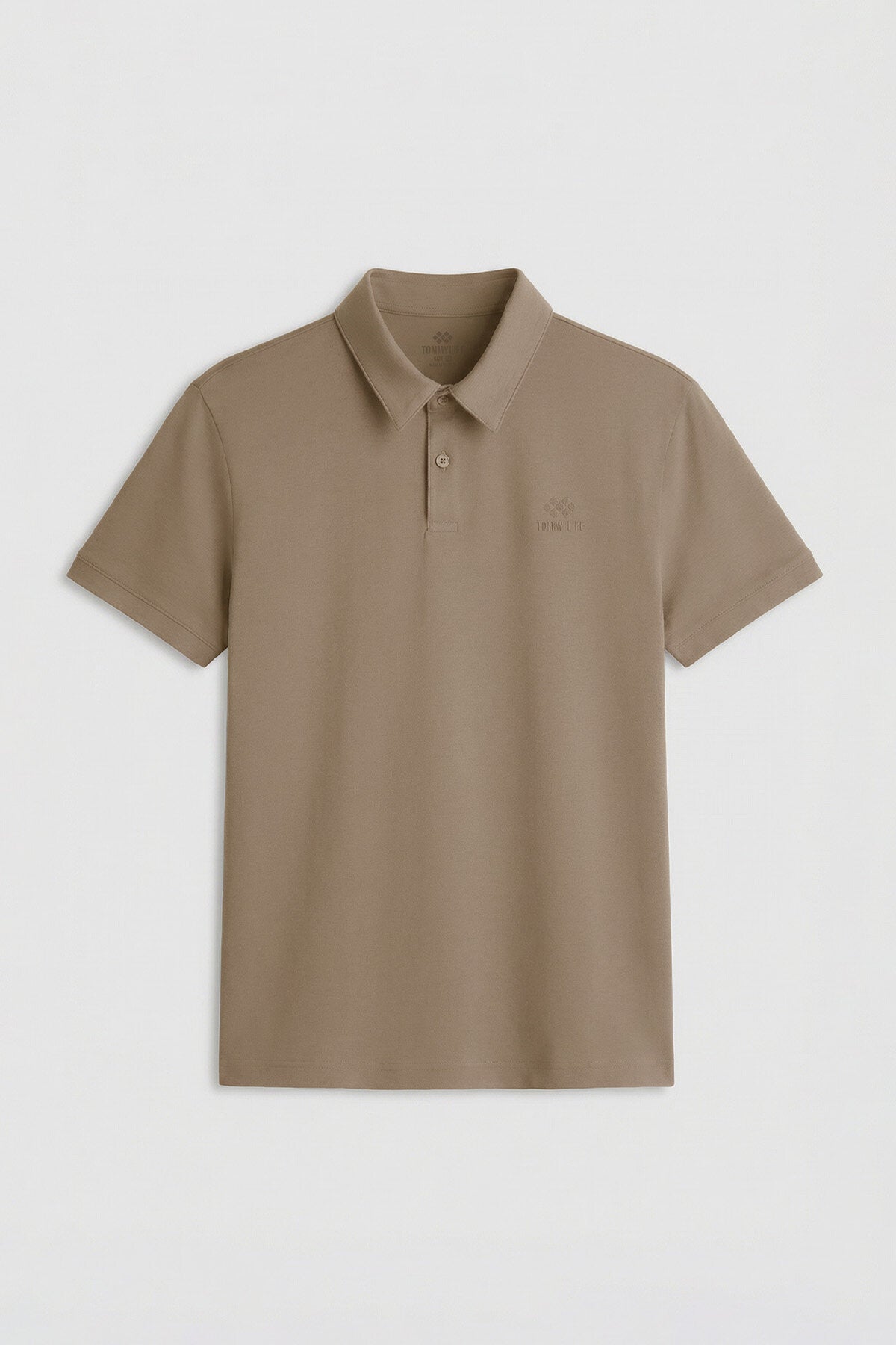 Koyu Bej Standart Kalıp Basic Polo Yaka Erkek T-Shirt - 87748