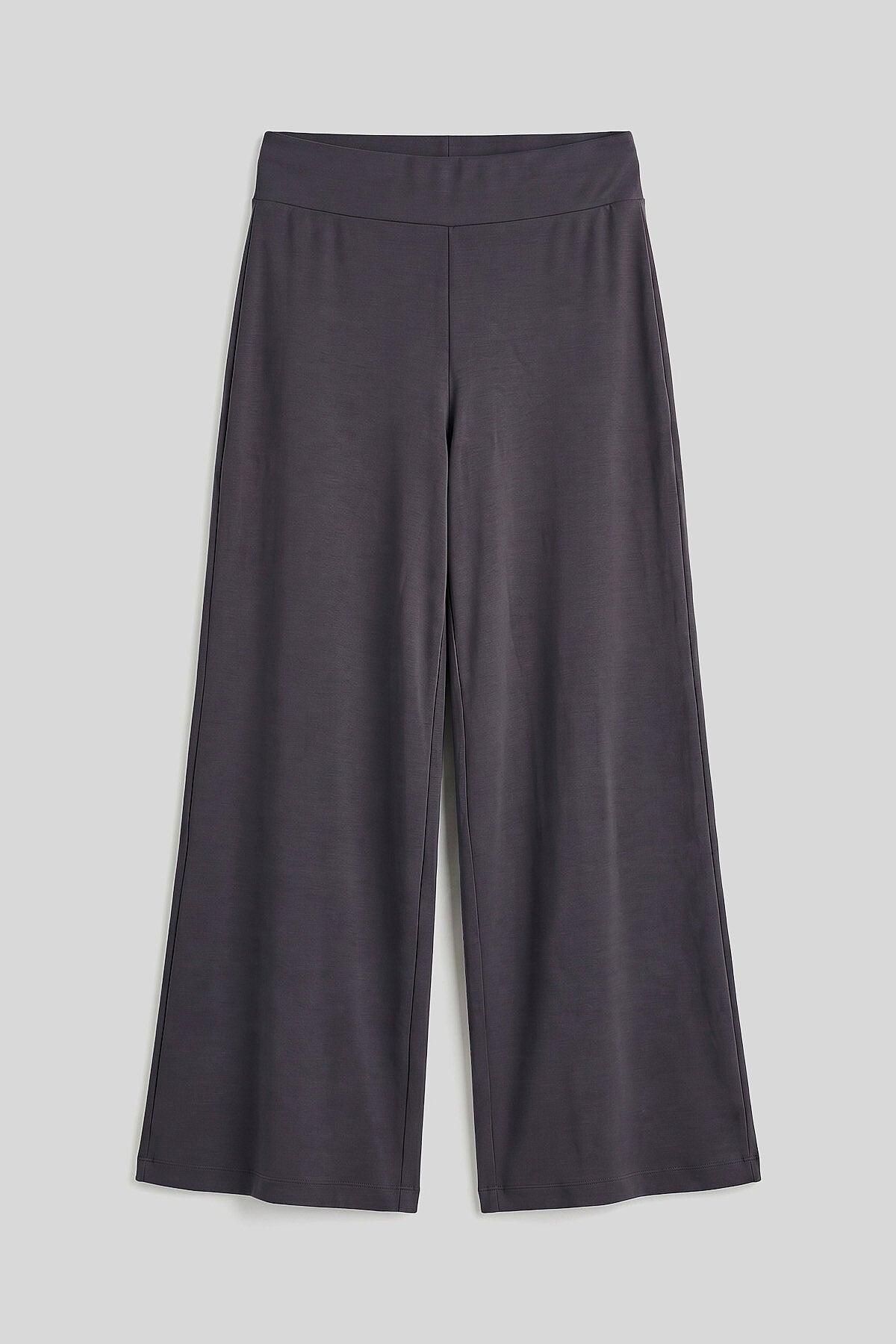 Koyu Gri Comfort Fit Geniş Paça Korsajlı Palazzo Kadın Pantolon - 94681
