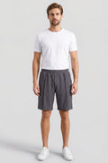 Dark Gray Oversize Fit Basic Front Stitch Detailed Men's Shorts - 81283