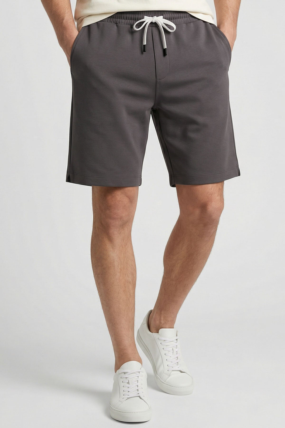 Koyu Gri Standart Fit Basic Arka Cepli Erkek Şort - 88314