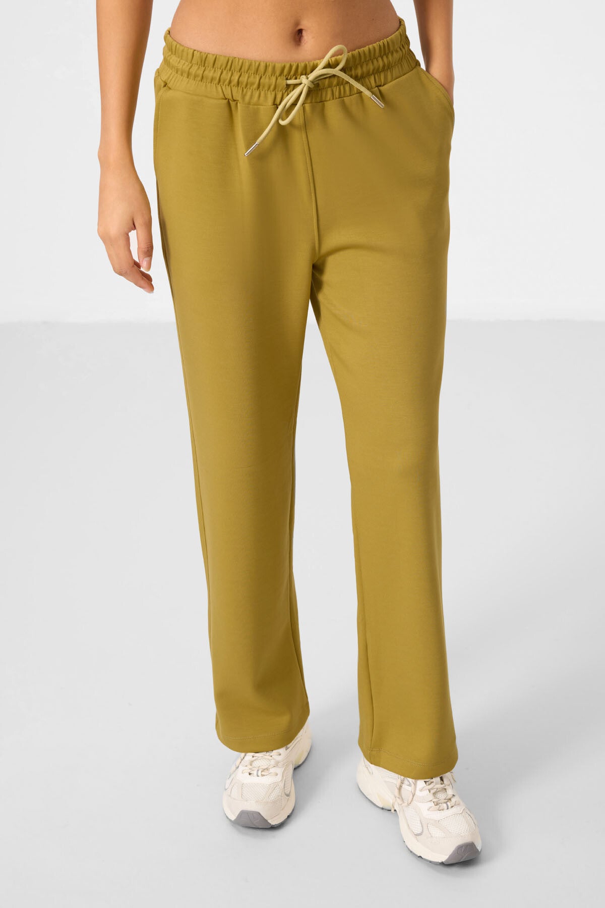 Koyu Hardal Yumuşak Dokulu Kapüşonlu Oversize Kadın Eşofman Tunik Takım - 95348