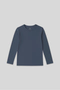 Koyu Mavi O Yaka Standart Fit Basic Uzun Kollu Unisex Çocuk T-Shirt - 11329