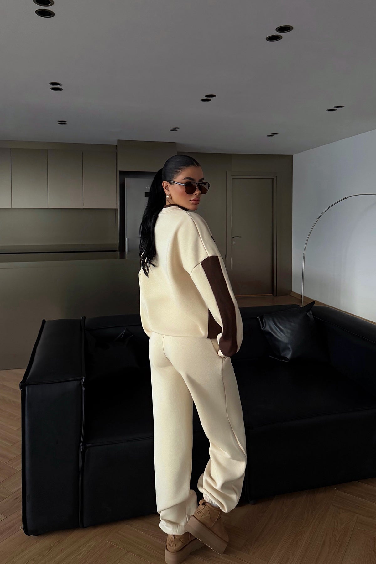 Krem Wayster Eşofman Takımı ATE-4154