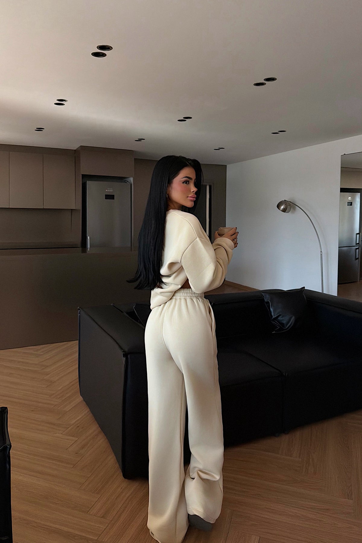 Krem Easport Eşofman Takımı ATE-3886