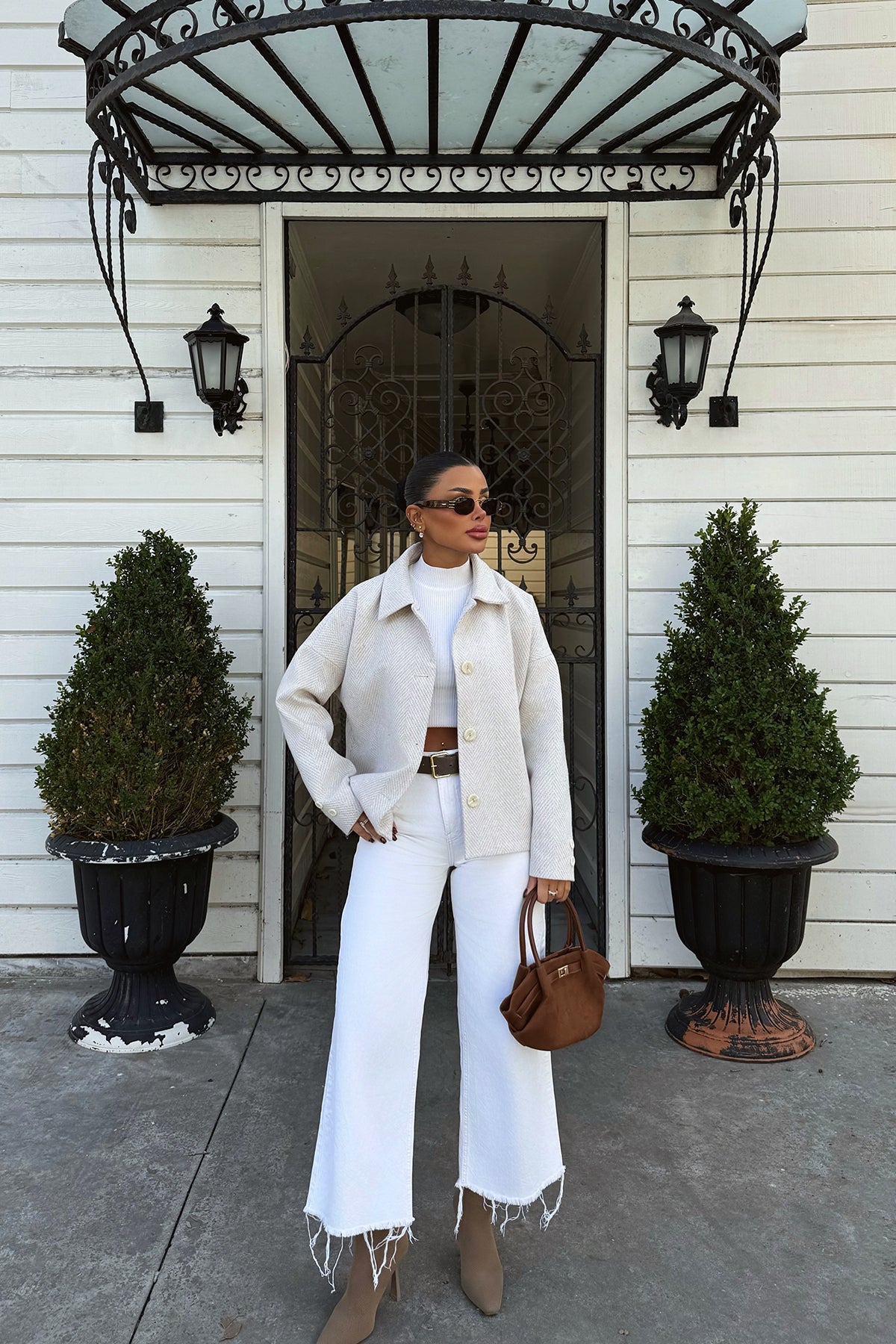 Krem Cep Detay Anjali Ceket ATE-1915