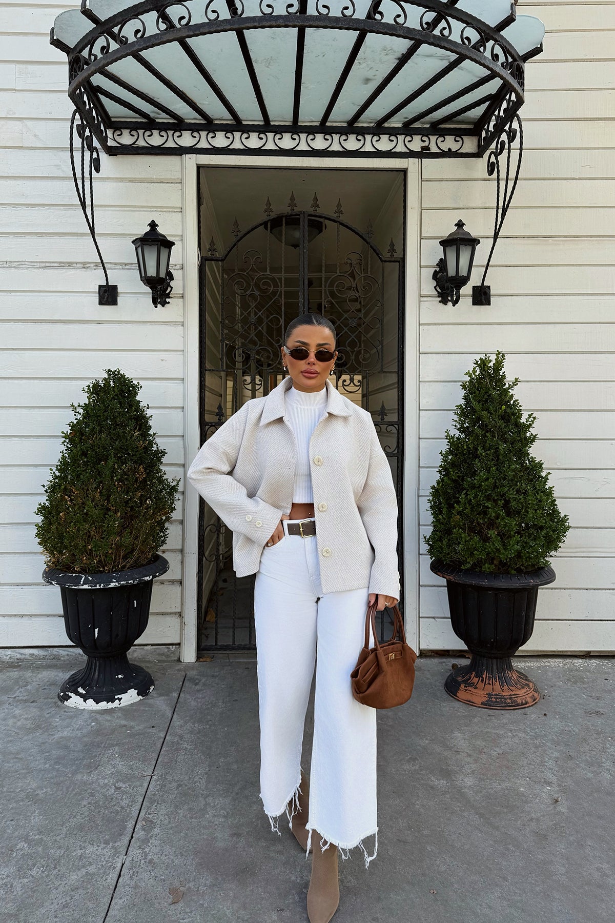 Krem Cep Detay Anjali Ceket ATE-1915