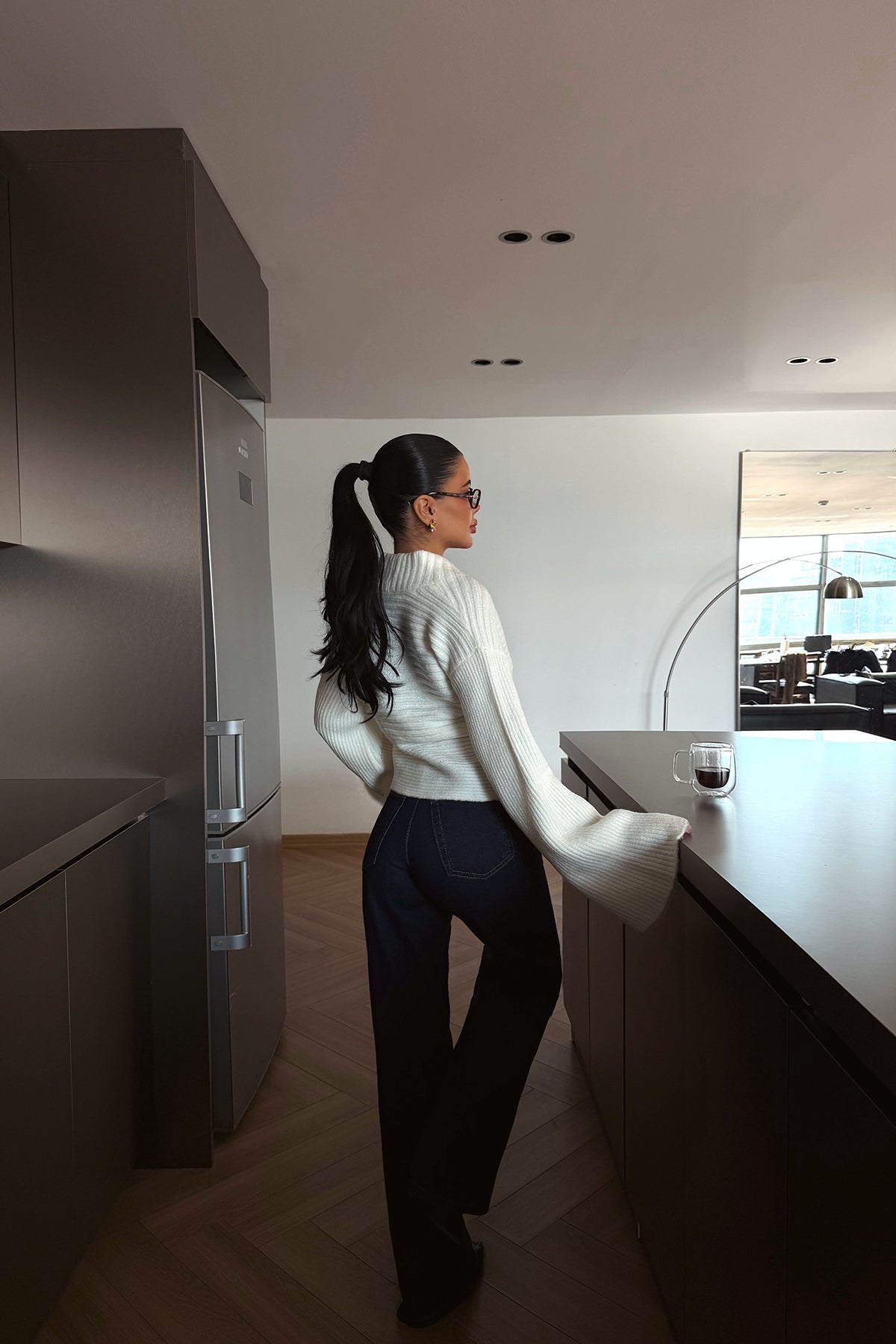 Krem Düğme Detay Hırka ATE-4616