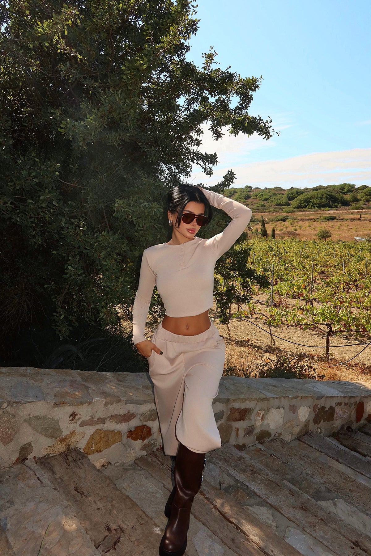 Krem Rapha Alt Üst Takım ATE-3645