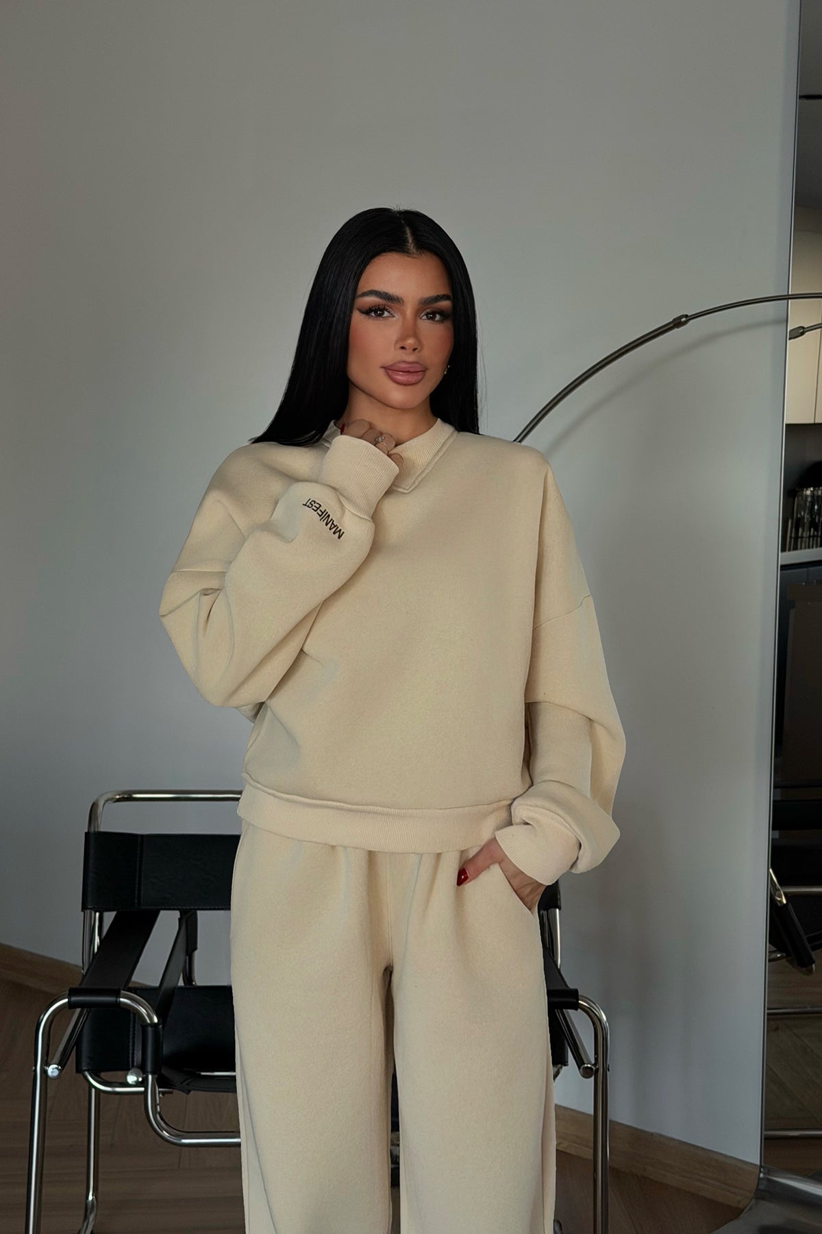 Krem Manifest Eşofman Takımı ATE-4165