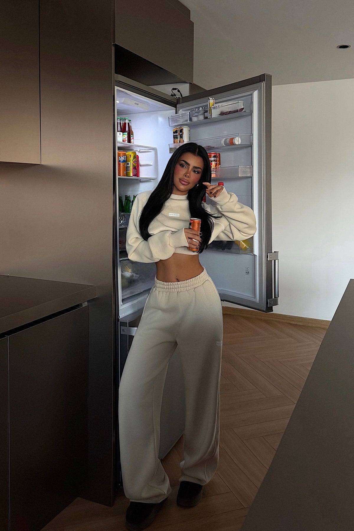 Krem Breathe Eşofman Takımı ATE-3846