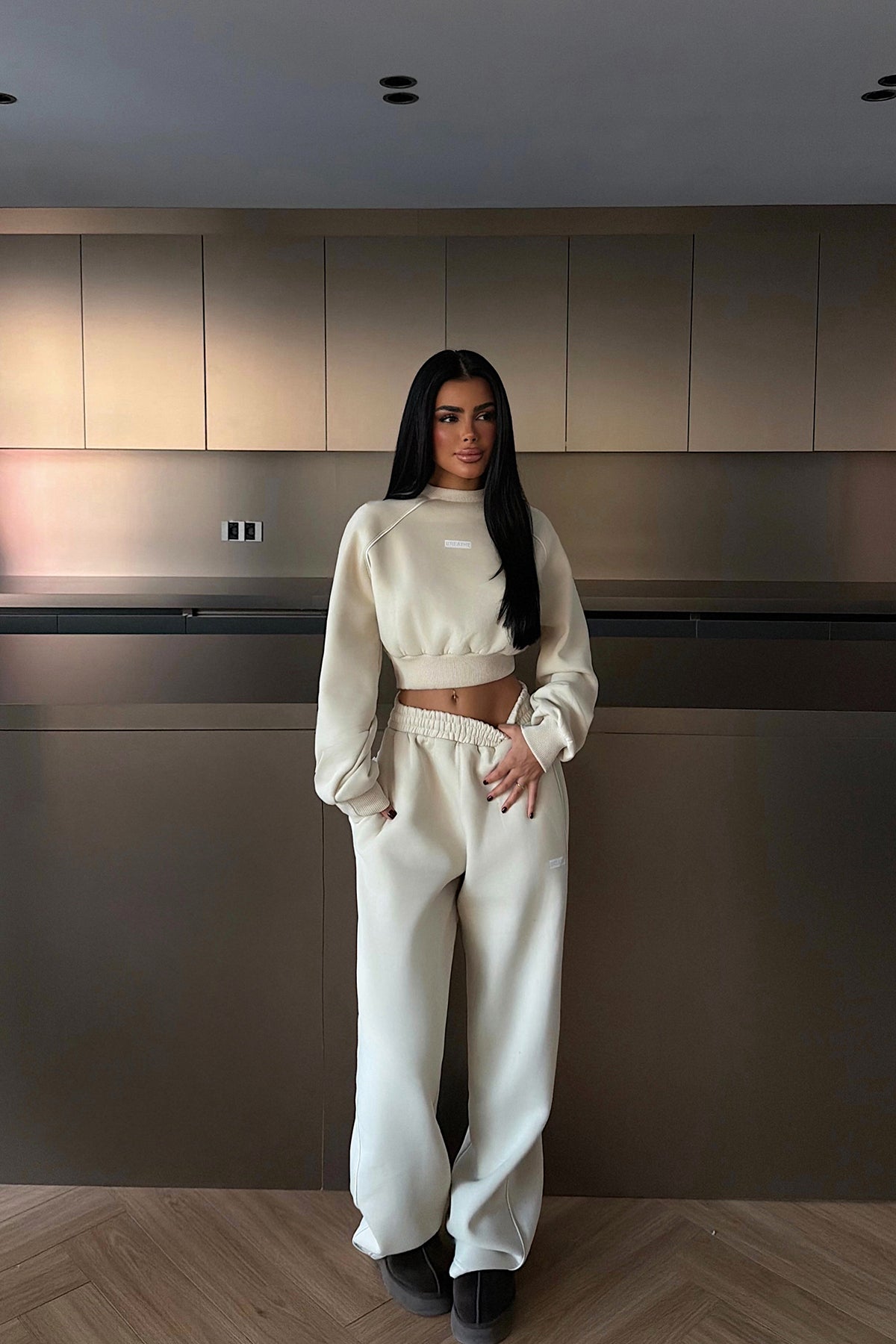 Krem Breathe Eşofman Takımı ATE-3846