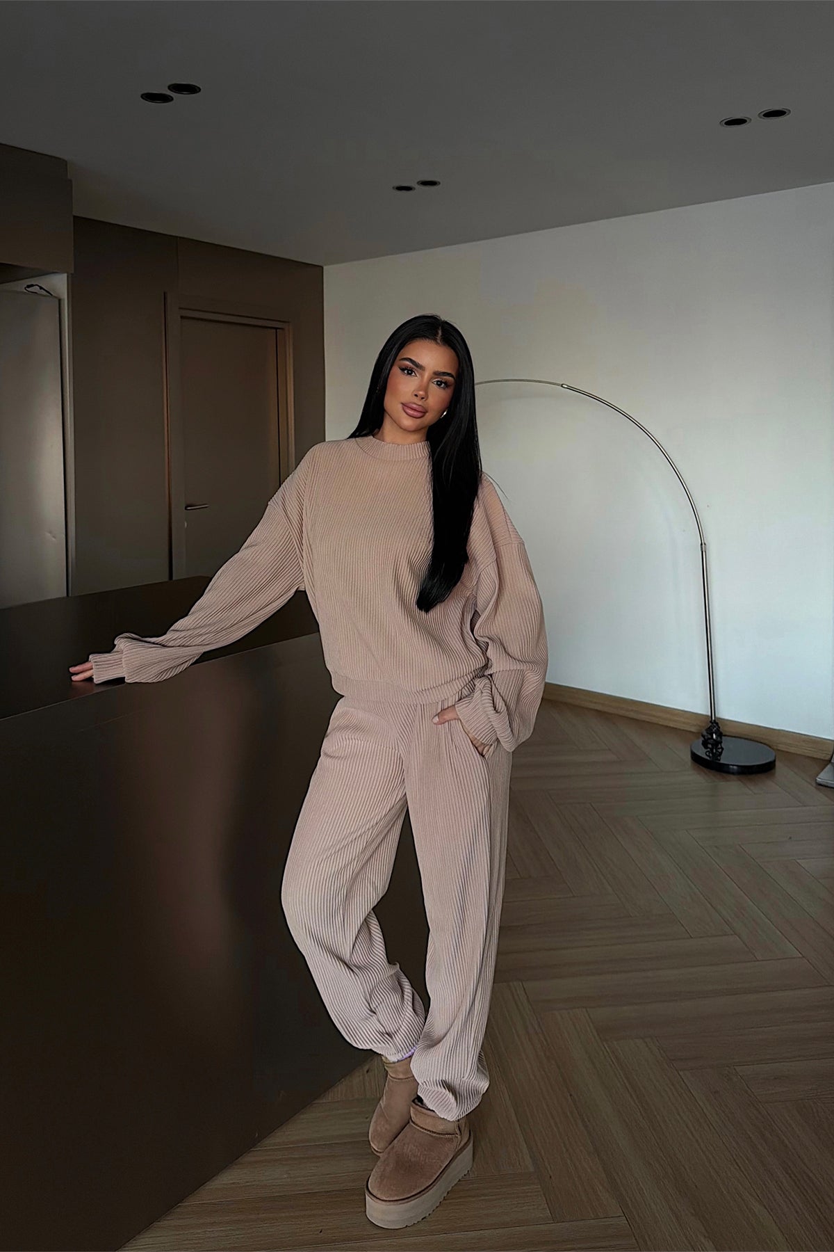 Krem Brimsley Alt Üst Takım ATE-2745