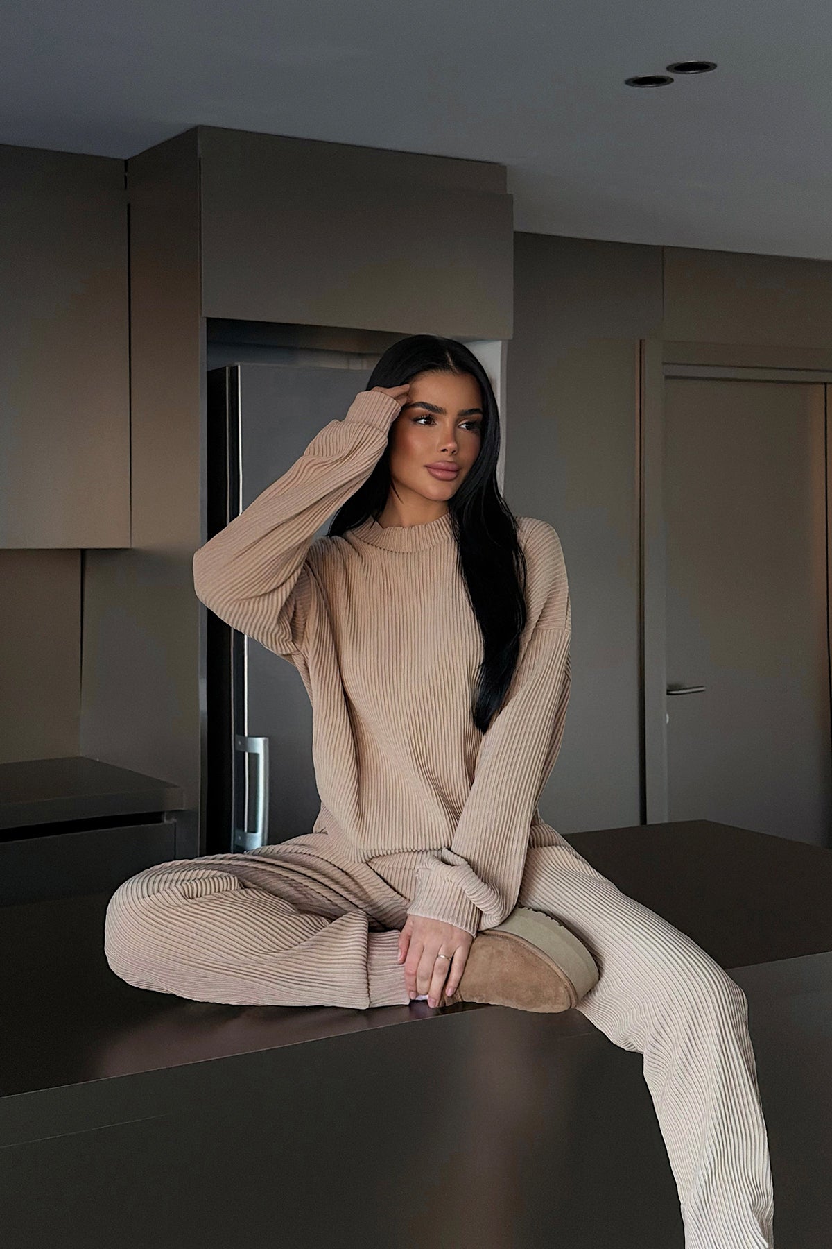 Krem Brimsley Alt Üst Takım ATE-2745