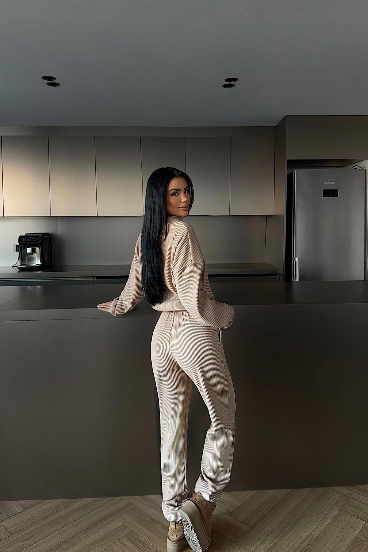 Krem Brimsley Alt Üst Takım ATE-2745