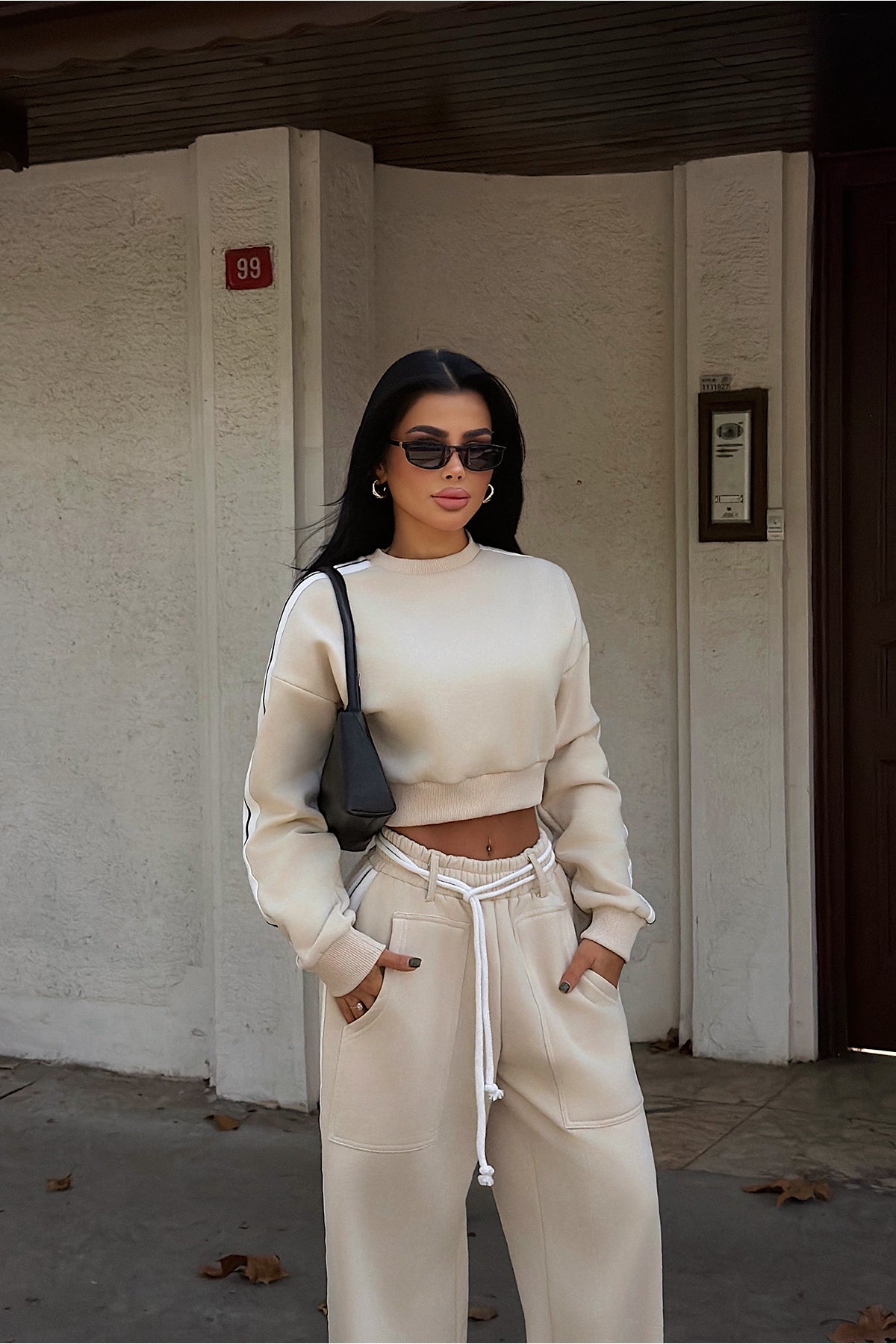 Krem Rinaldi Eşofman Takım ATE-3749