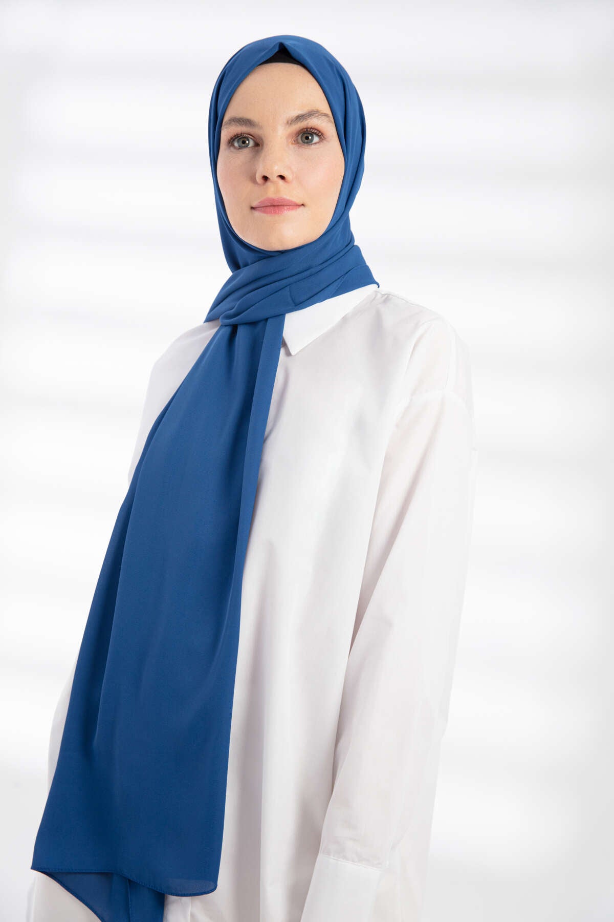 Krep Şal - İndigo