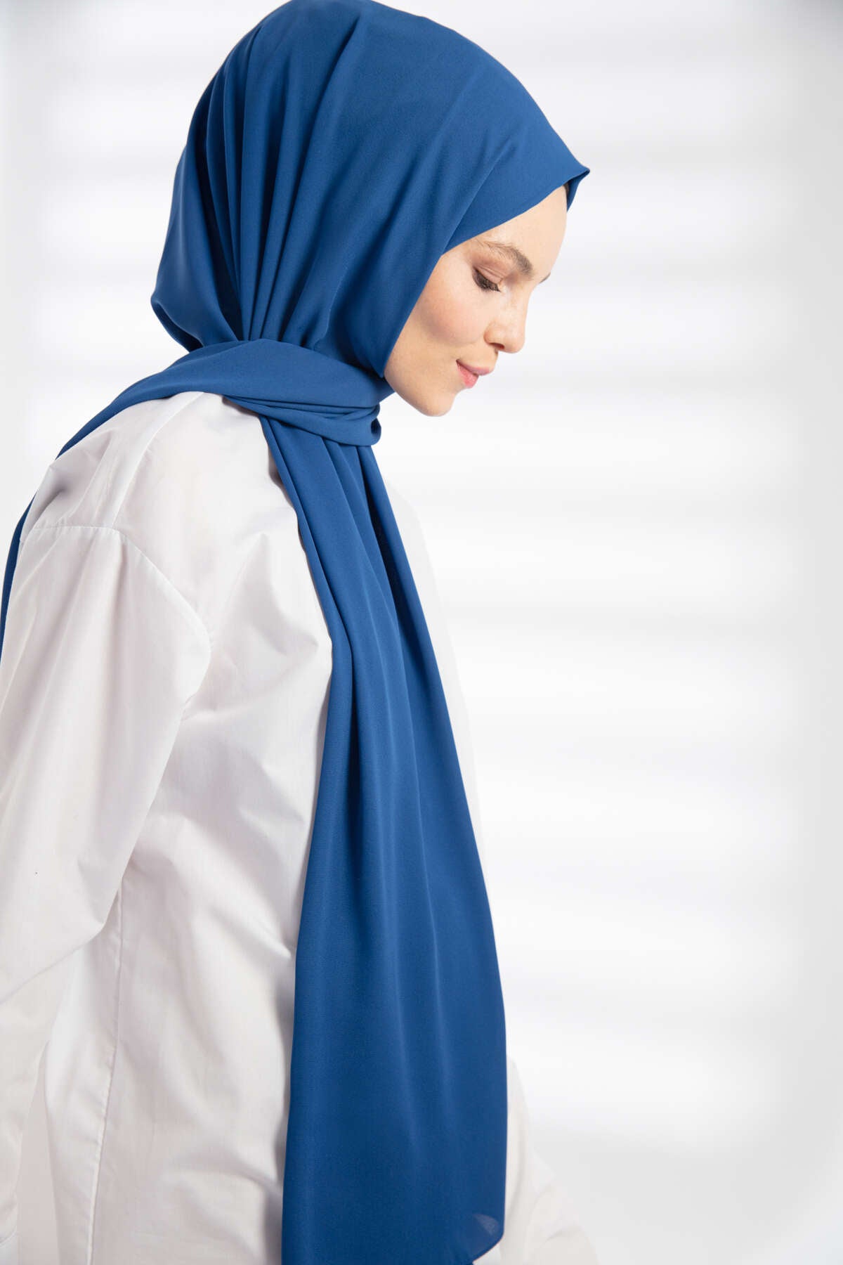 Krep Şal - İndigo