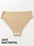 Kadın Bej Antibakteriyel Dikişsiz Bikini Külot