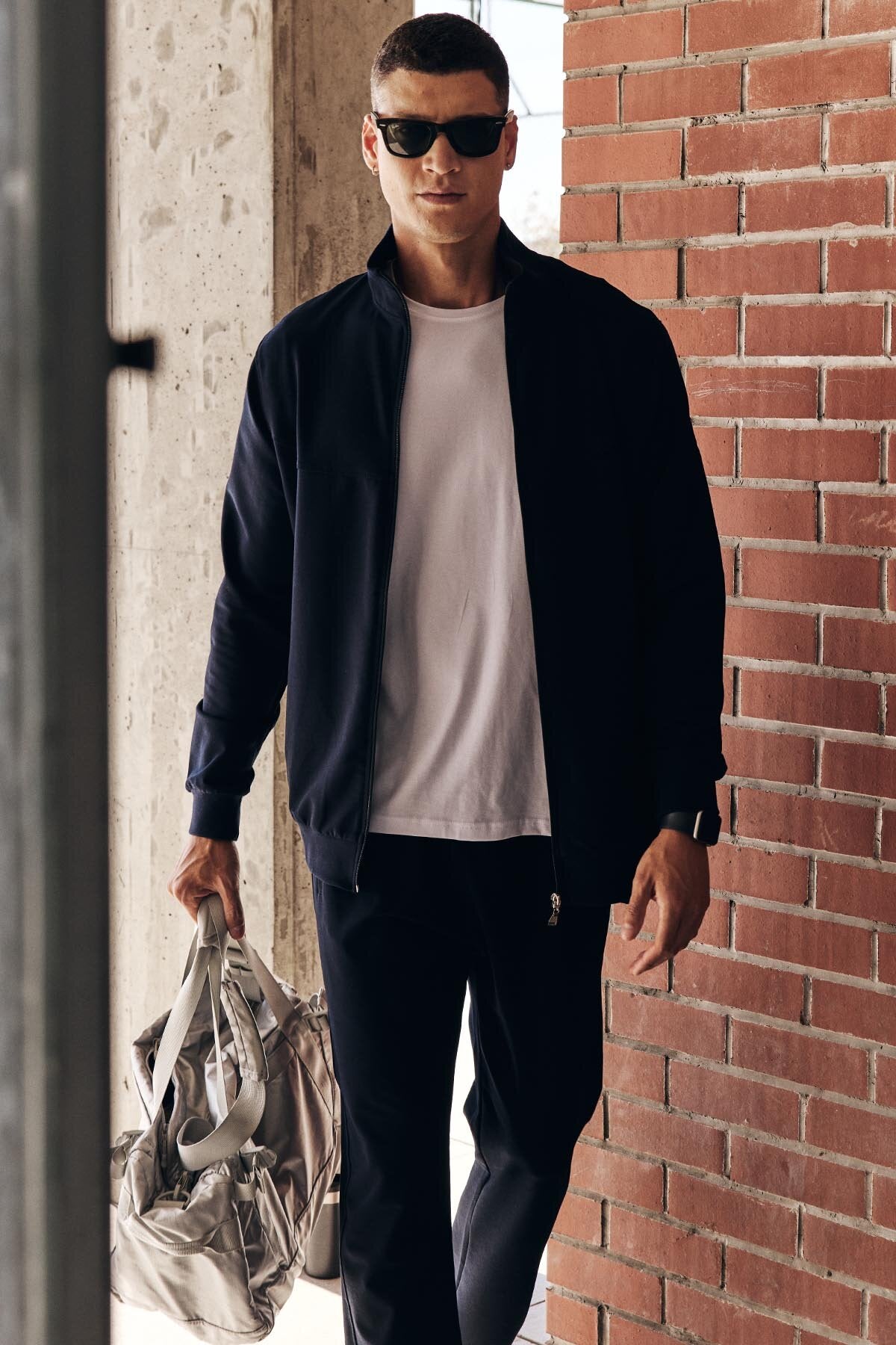 Lacivert Pamuklu Kalın Yumuşak Dokulu Comfort Fit Basic Erkek Eşofman Takım - 85260