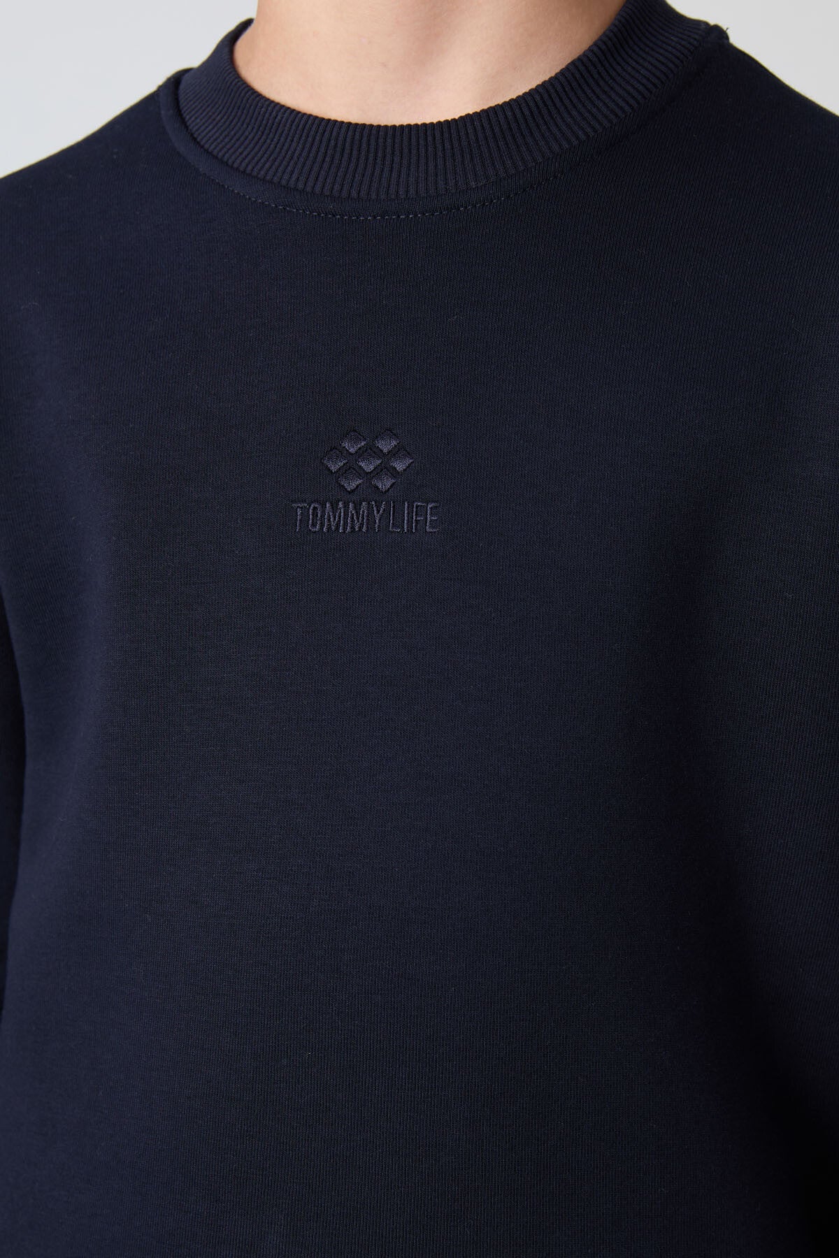 Lacivert Pamuklu Kalın İçi Tüylü Standart Fit Nakışlı Erkek Çocuk Eşofman Takım - 11249