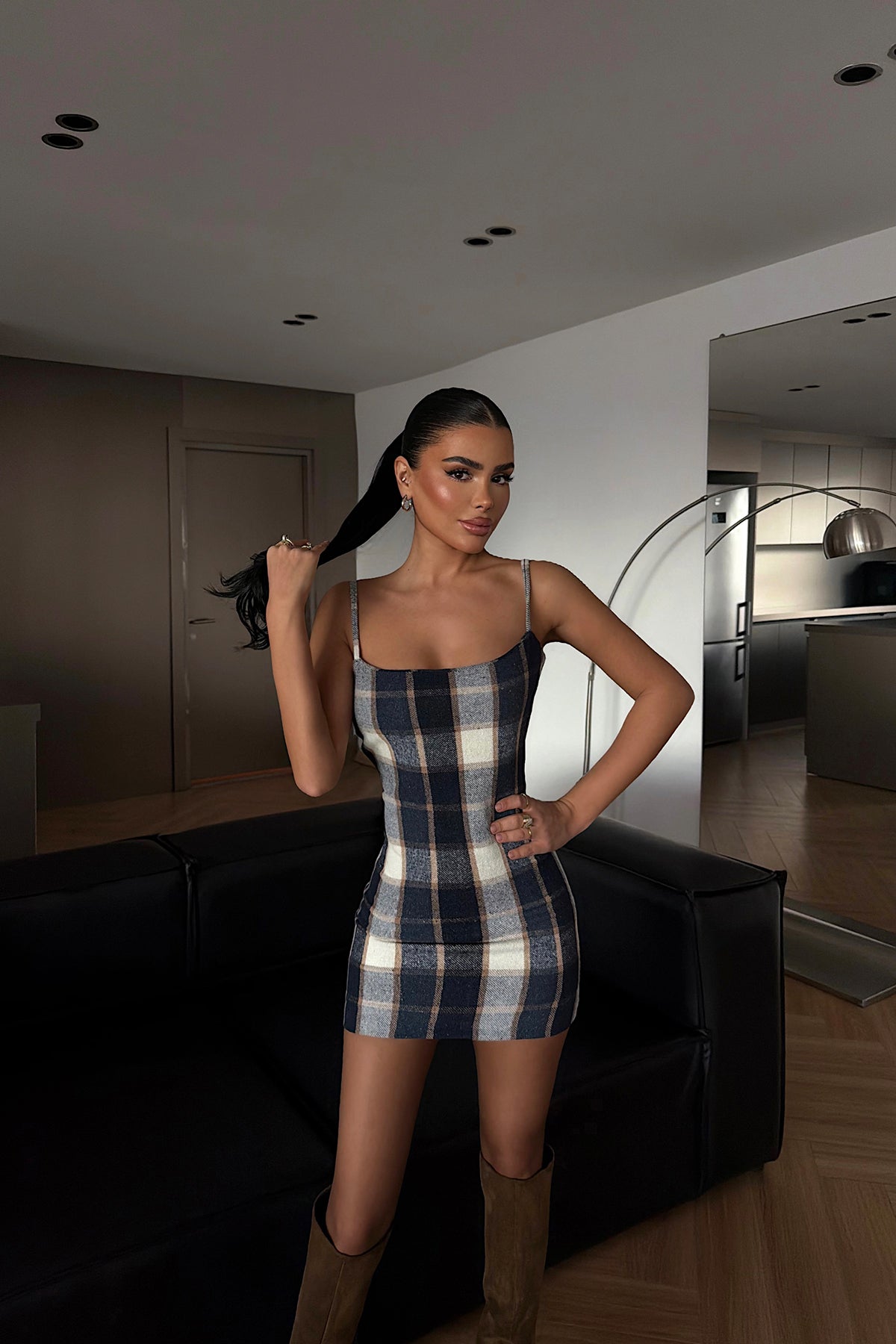 Lacivert Hazely Mini Elbise ATE-4255