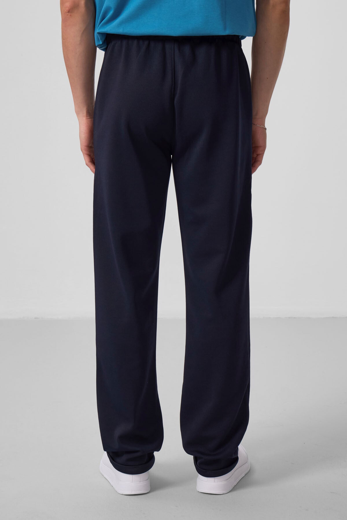 Lacivert Yüzeyi Dokulu Rahat Form Palazzo Erkek Pantolon - 82164