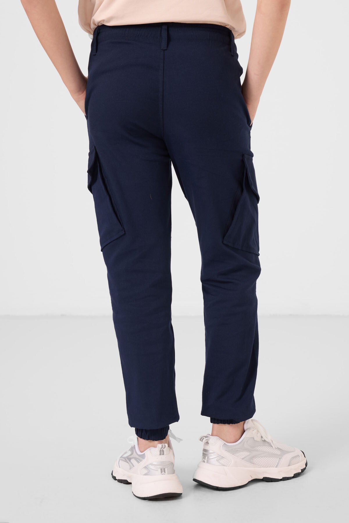 Lacivert Standart Fit Dokuma Hafif Esnek Chino Erkek Çocuk Pantolon - 11271