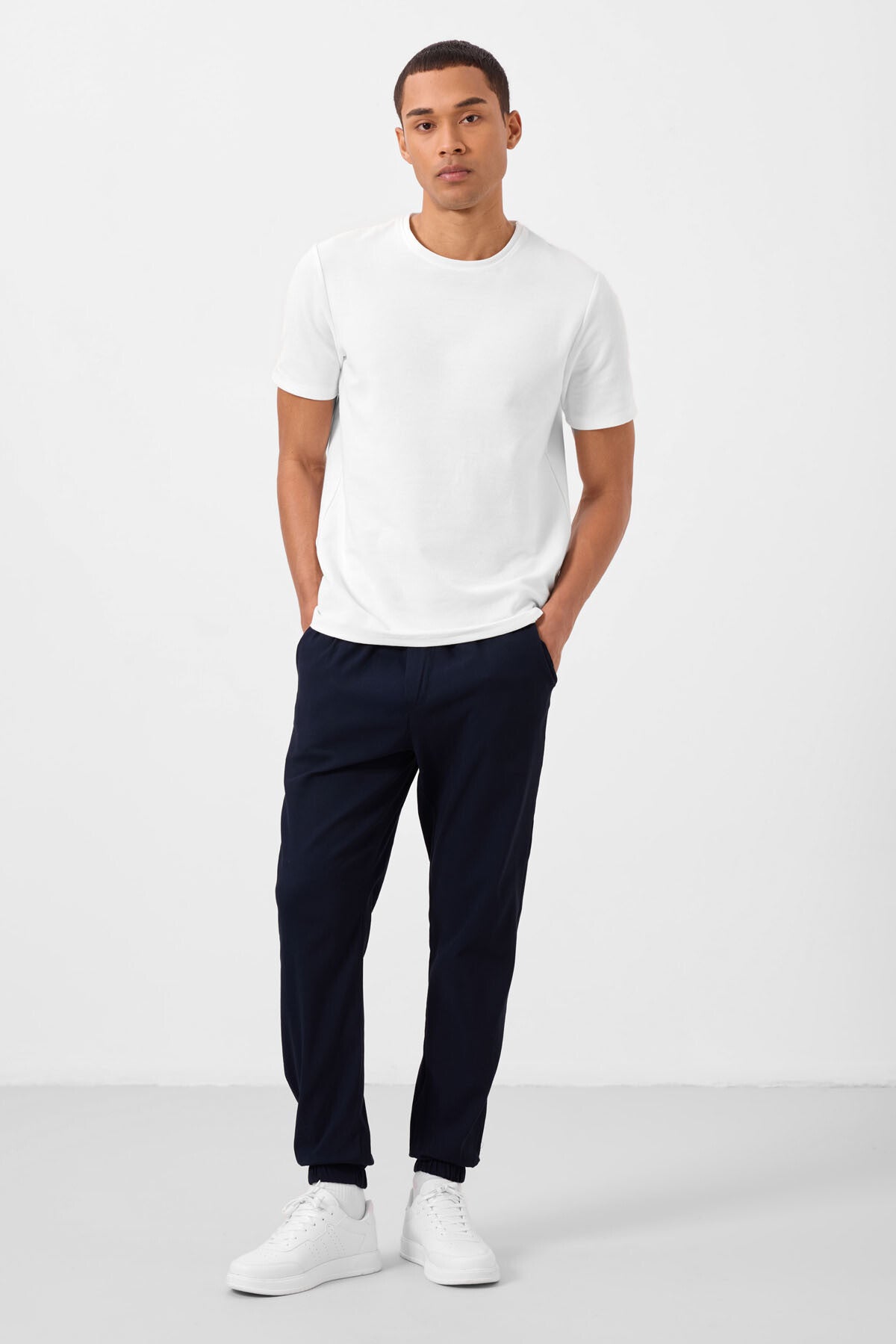 Lacivert Standart Fit Dokuma Hafif Esnek Chino Erkek Pantolon - 82176