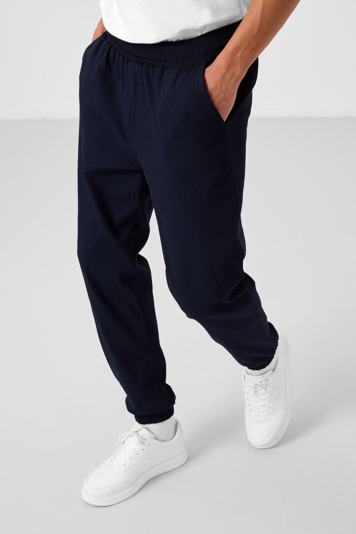 Lacivert Standart Fit Dokuma Hafif Esnek Chino Erkek Pantolon - 82176
