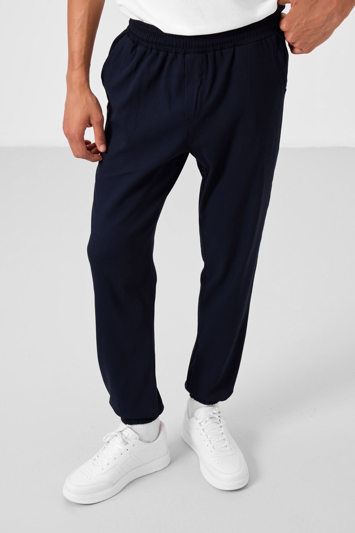 Lacivert Standart Fit Dokuma Hafif Esnek Chino Erkek Pantolon - 82176