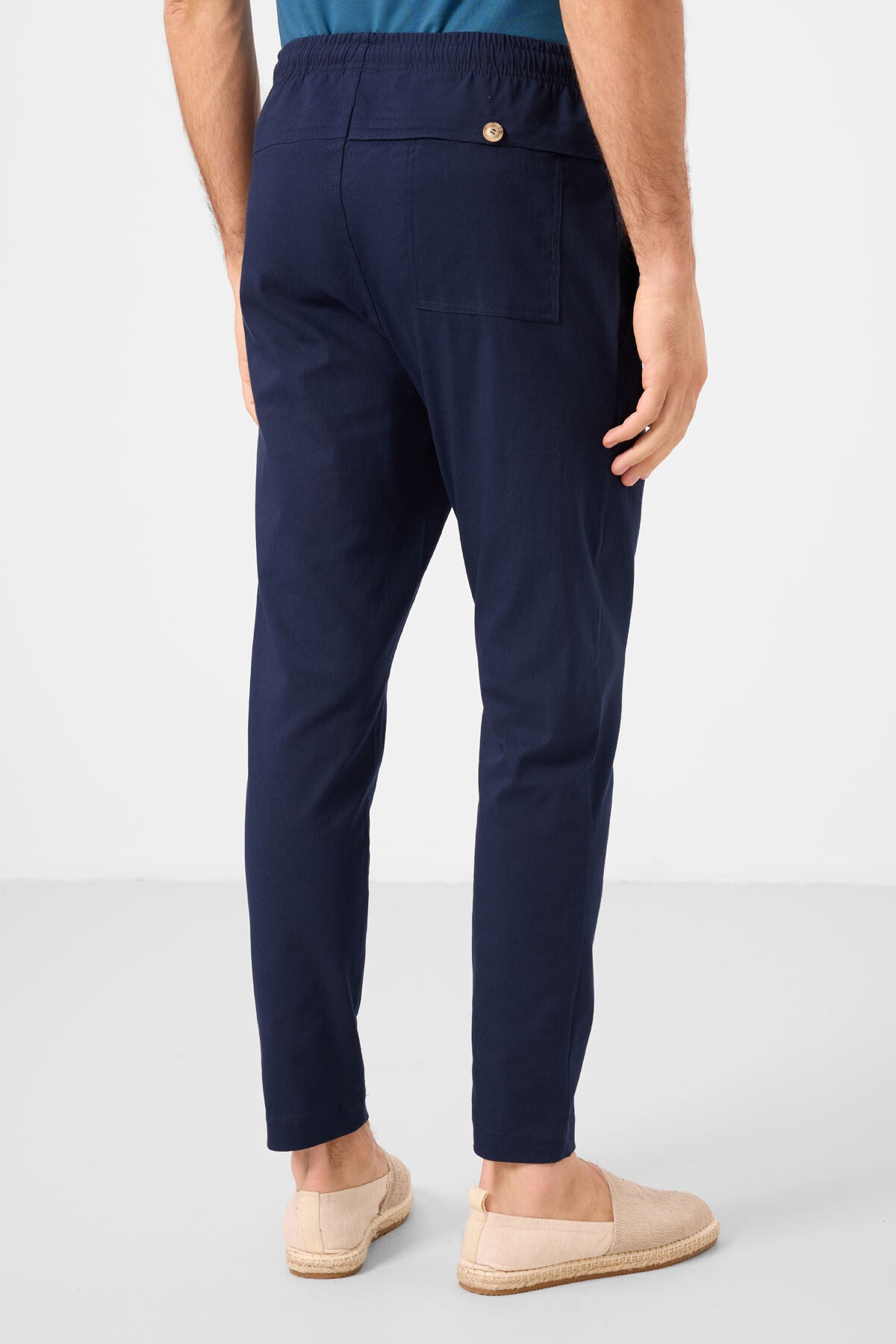 Lacivert Standart Fit Dokuma Hafif Esnek Chino Erkek Pantolon - 82179
