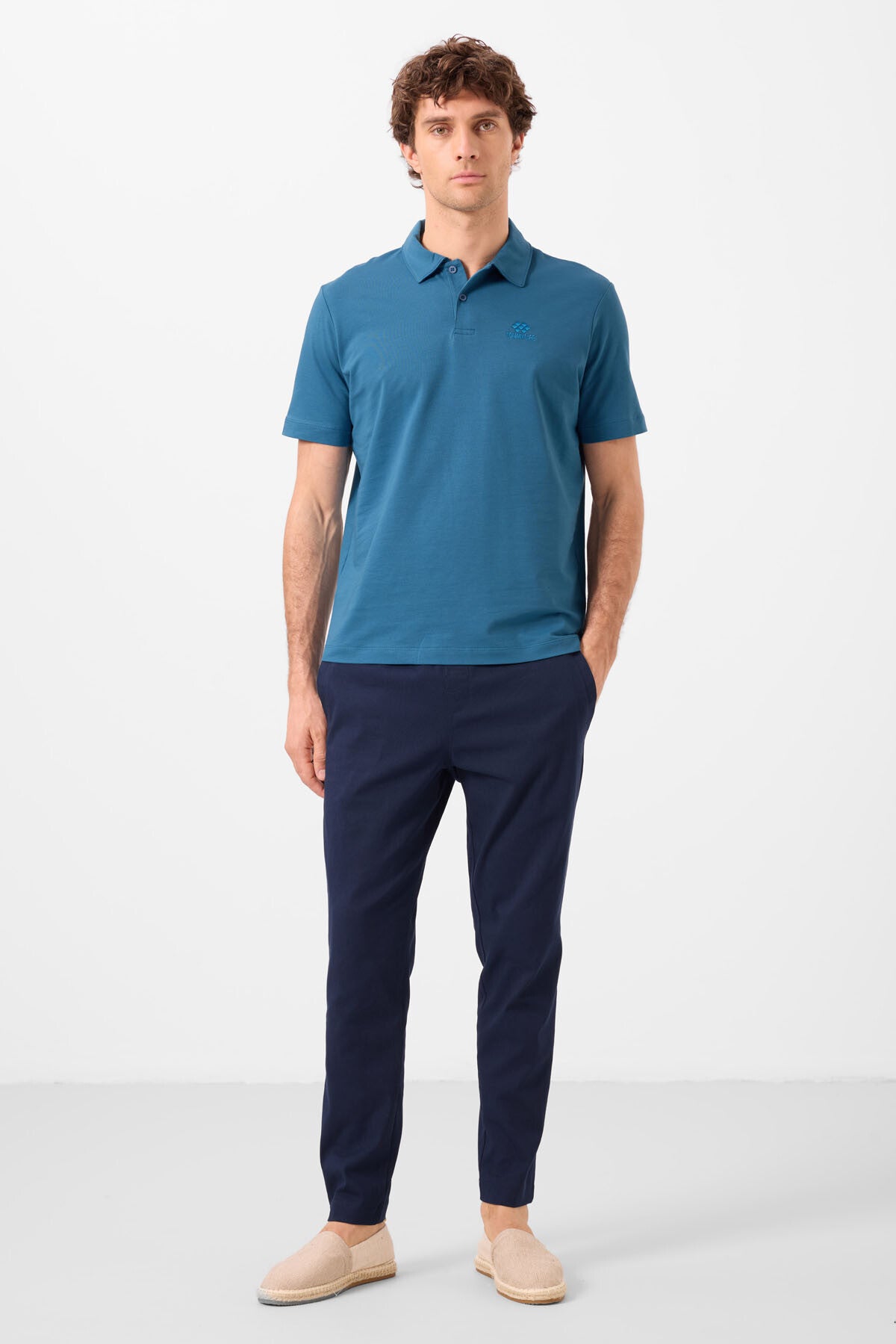 Lacivert Standart Fit Dokuma Hafif Esnek Chino Erkek Pantolon - 82179