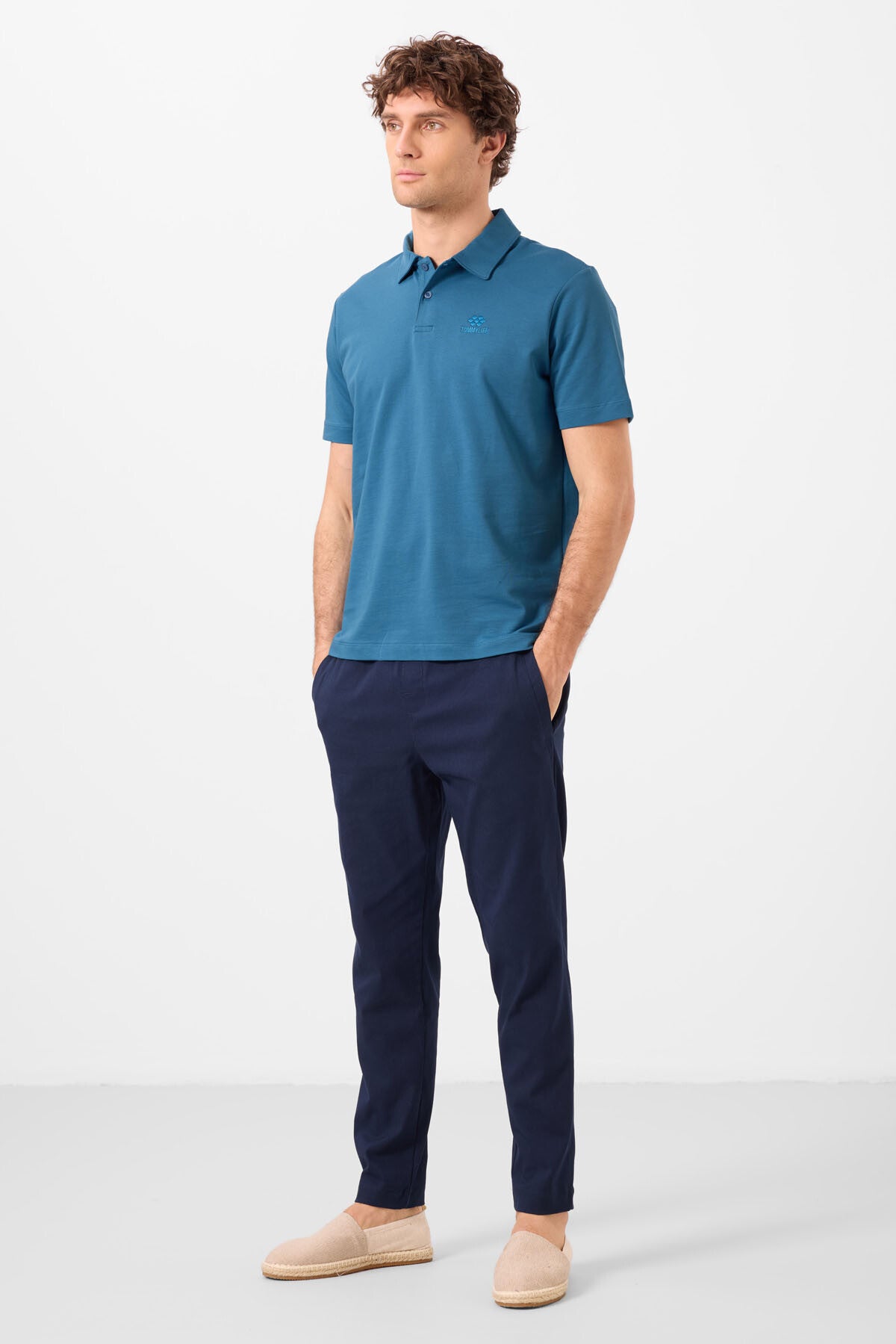 Lacivert Standart Fit Dokuma Hafif Esnek Chino Erkek Pantolon - 82179