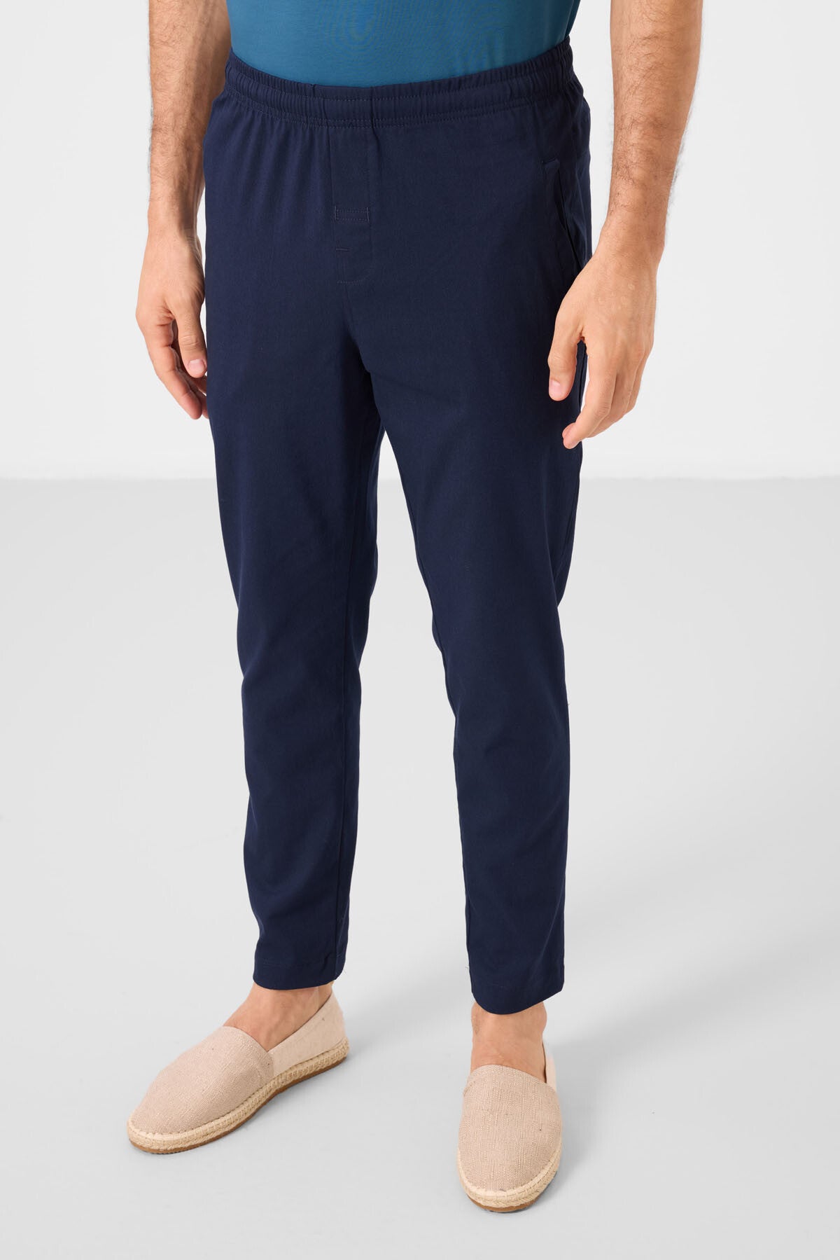 Lacivert Standart Fit Dokuma Hafif Esnek Chino Erkek Pantolon - 82179