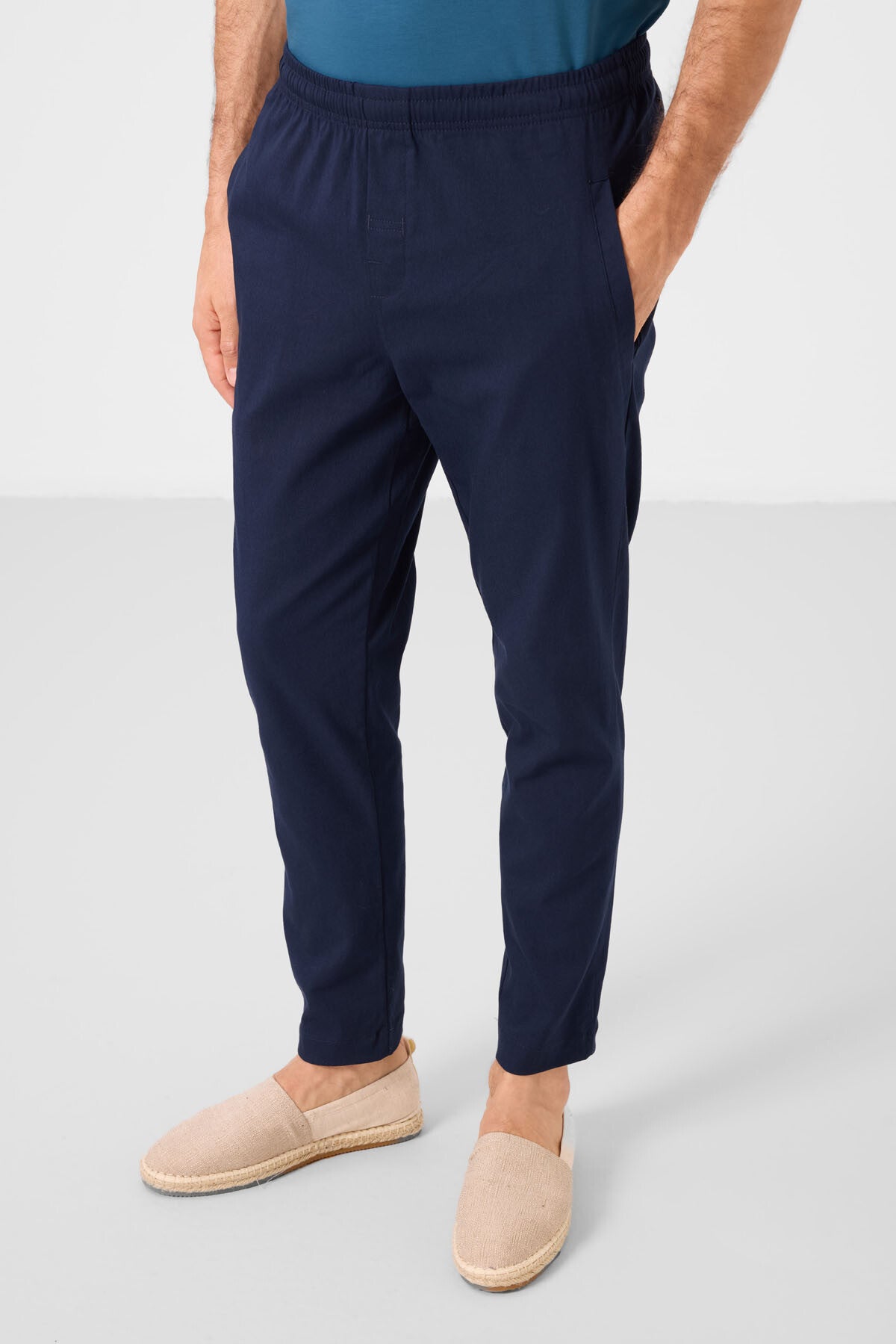 Lacivert Standart Fit Dokuma Hafif Esnek Chino Erkek Pantolon - 82179