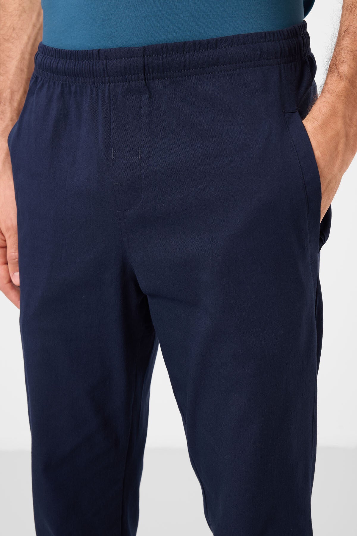 Lacivert Standart Fit Dokuma Hafif Esnek Chino Erkek Pantolon - 82179