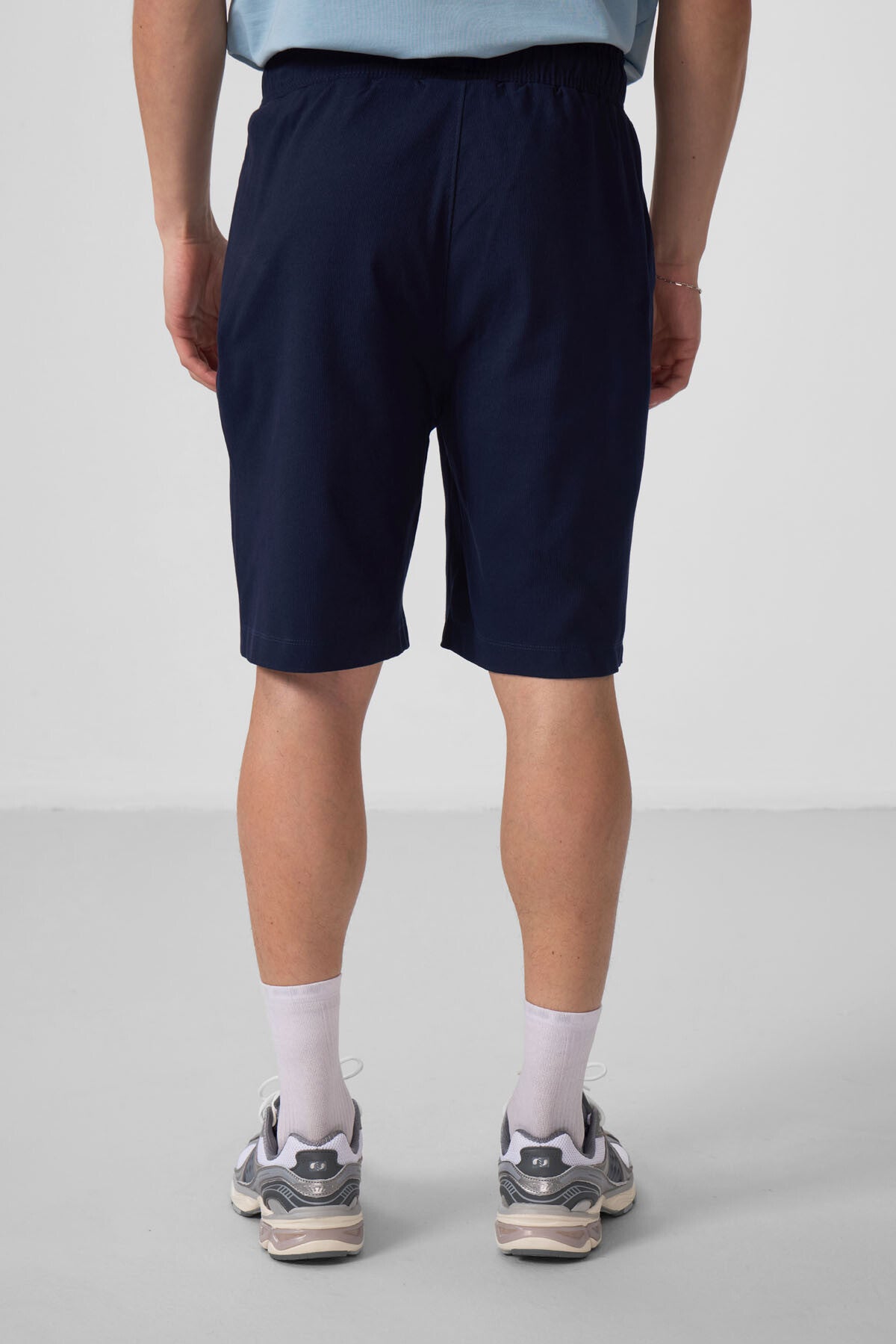 Lacivert Standart Fit Dokuma Hafif Esnek Chino Erkek Şort - 81290