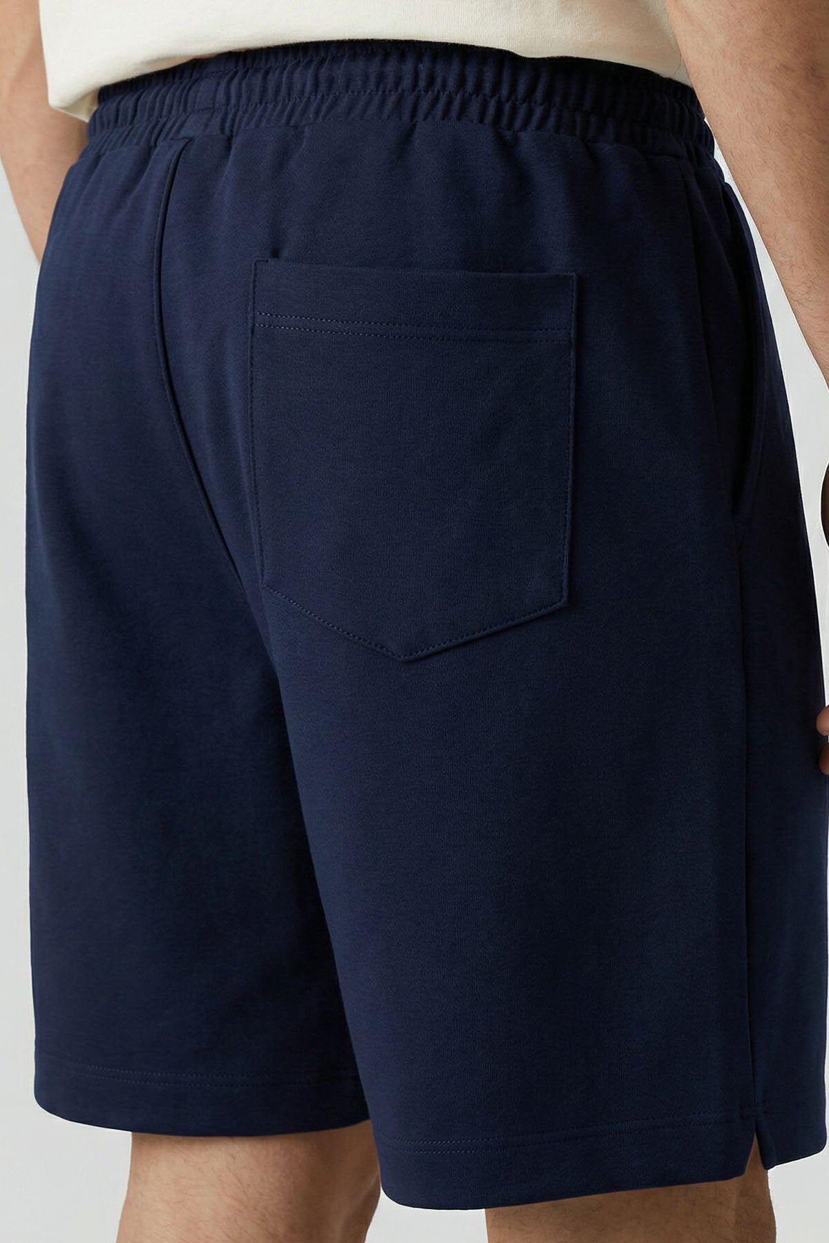 Lacivert Standart Fit Basic Arka Cepli Erkek Şort - 81314