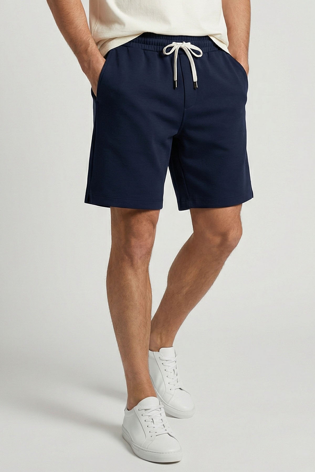 Lacivert Standart Fit Basic Arka Cepli Erkek Şort - 81314