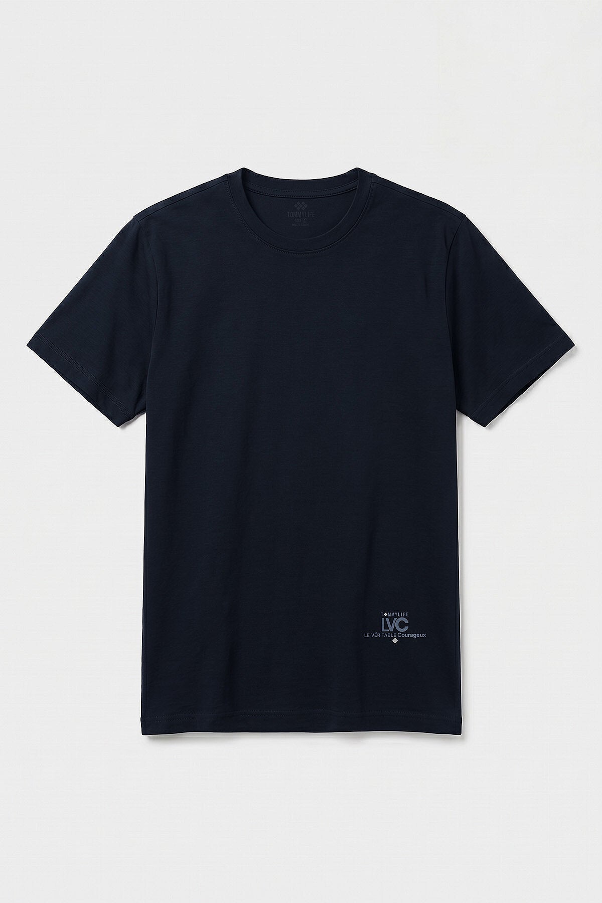 Lacivert Standart Fit Baskılı Kısa Kollu Erkek T-Shirt - 88440