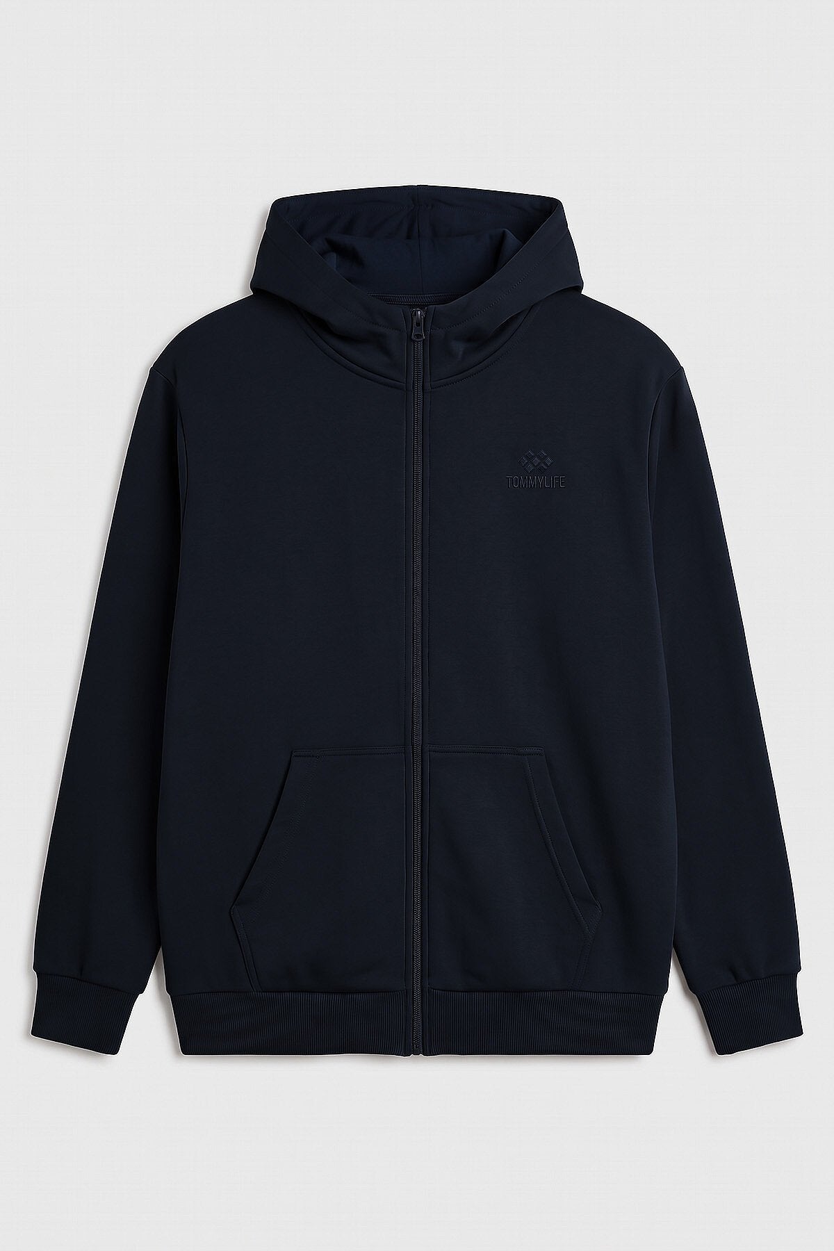 Lacivert Fermuarlı Büyük Beden Erkek Sweatshirt - 88124
