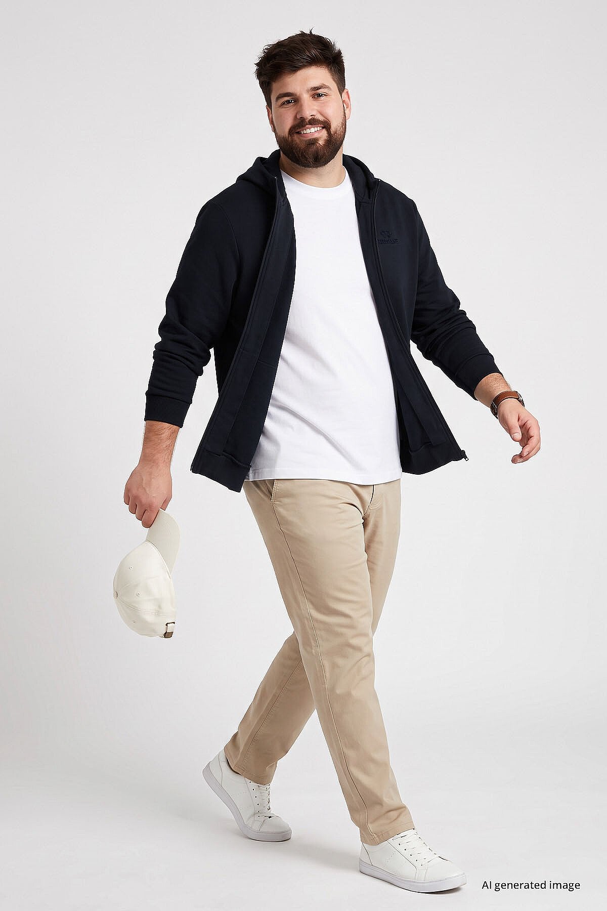 Lacivert Fermuarlı Büyük Beden Erkek Sweatshirt - 88124