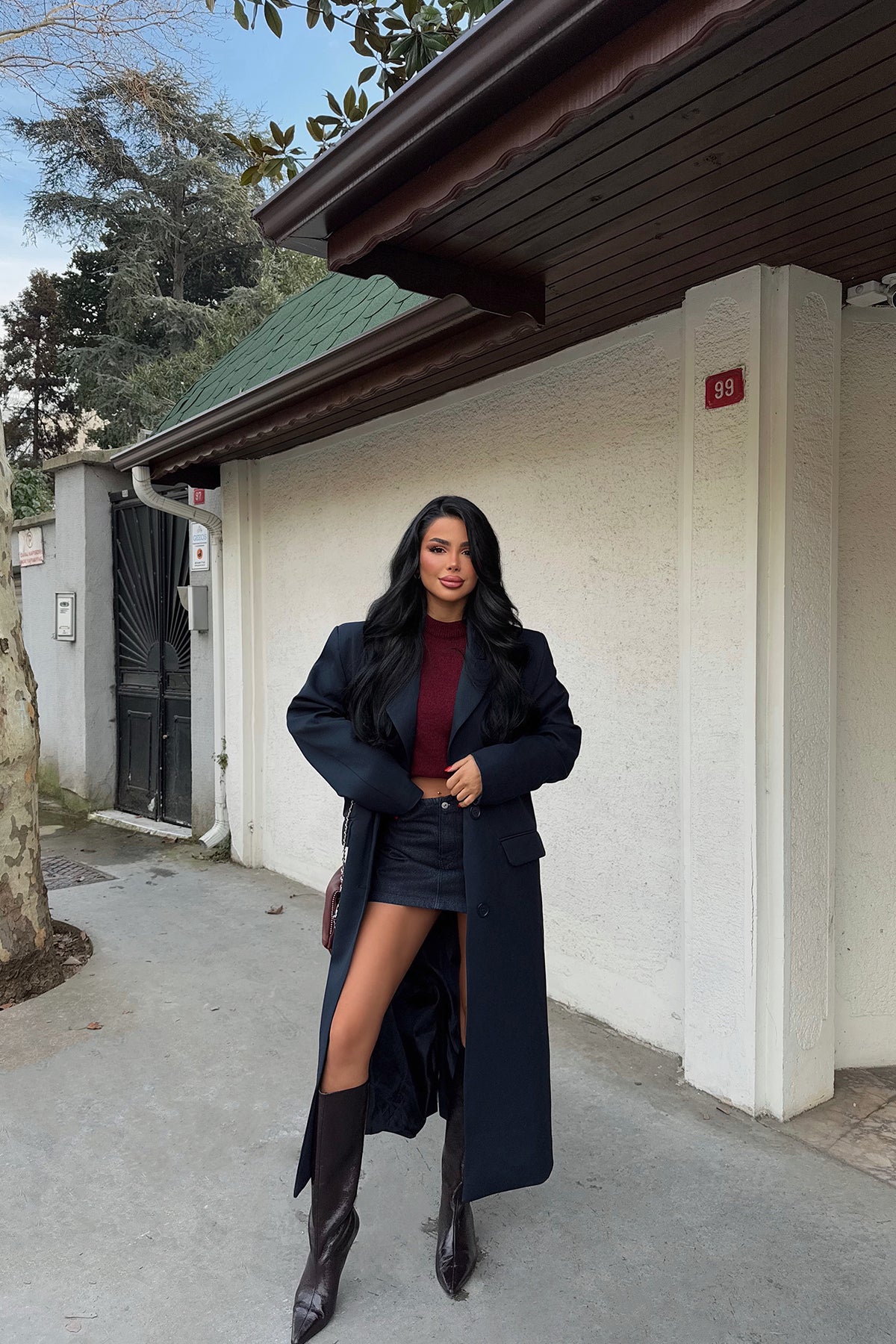 Lacivert Arnaldo Uzun Ceket ATE-2174