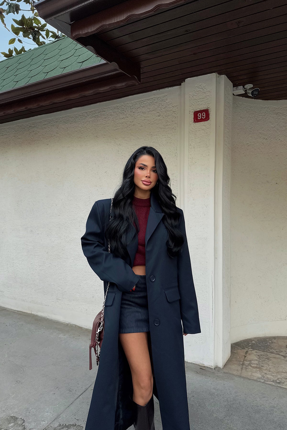 Lacivert Arnaldo Uzun Ceket ATE-2174