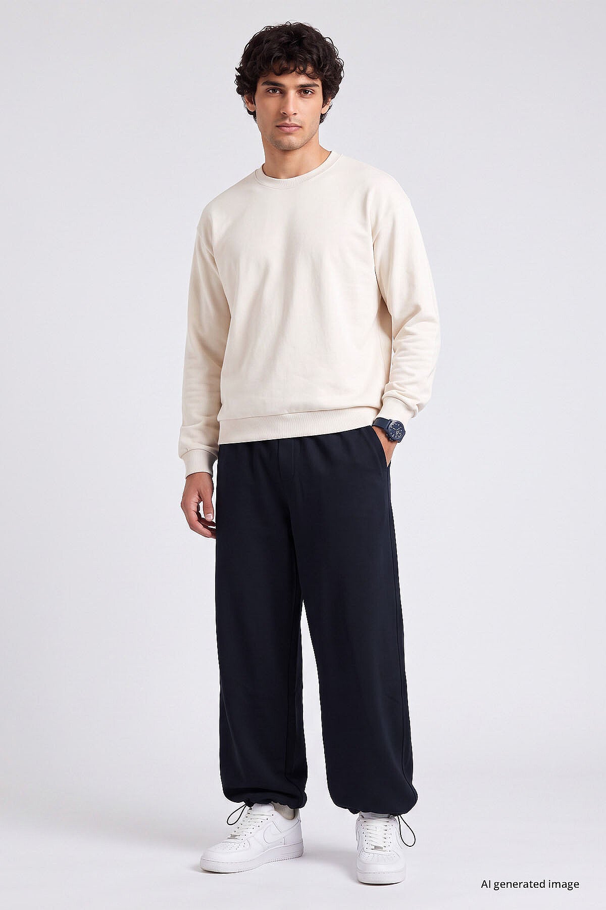 Lacivert Lastikli Erkek Baggy Eşofman Alt - 82200