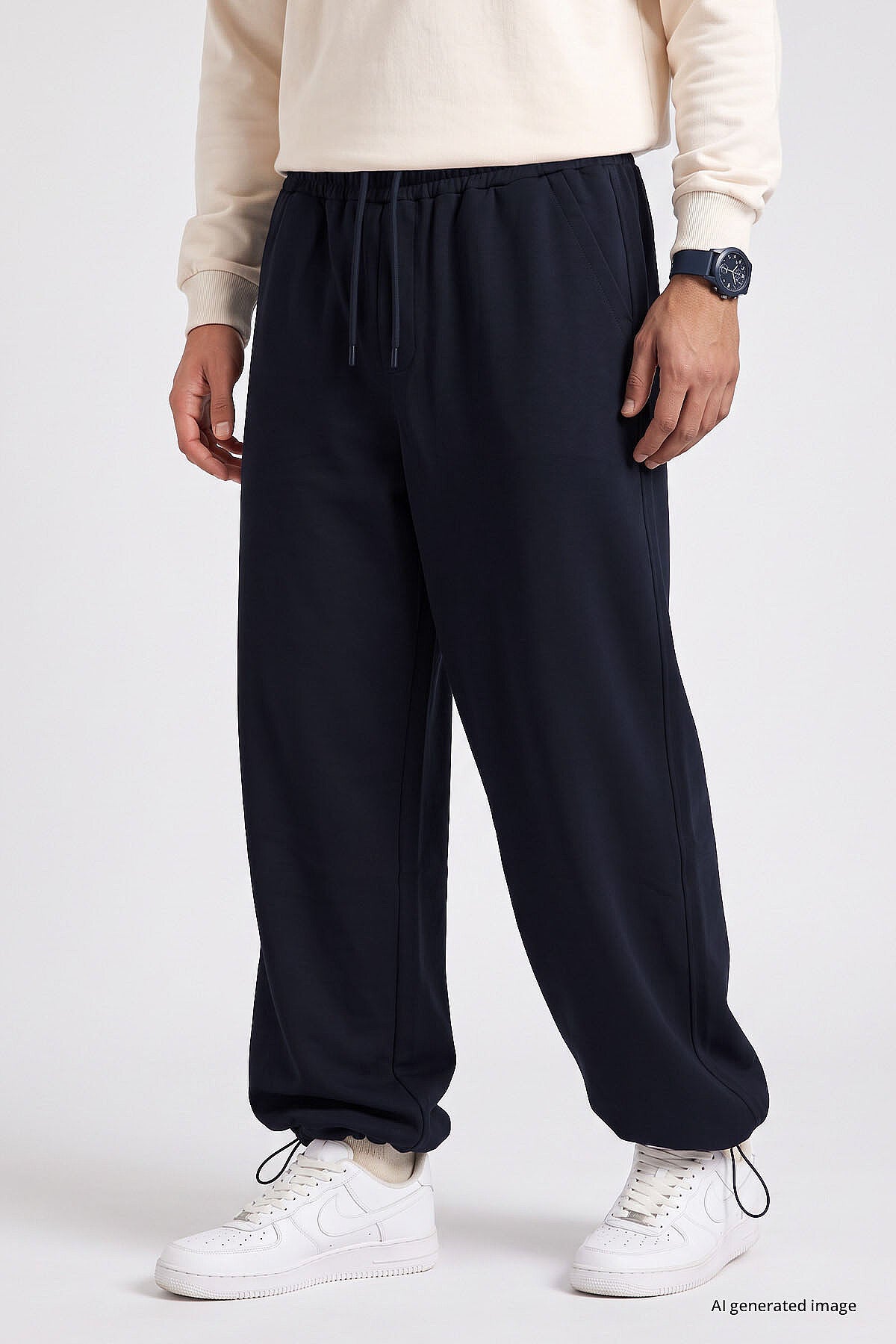 Lacivert Lastikli Erkek Baggy Eşofman Alt - 82200